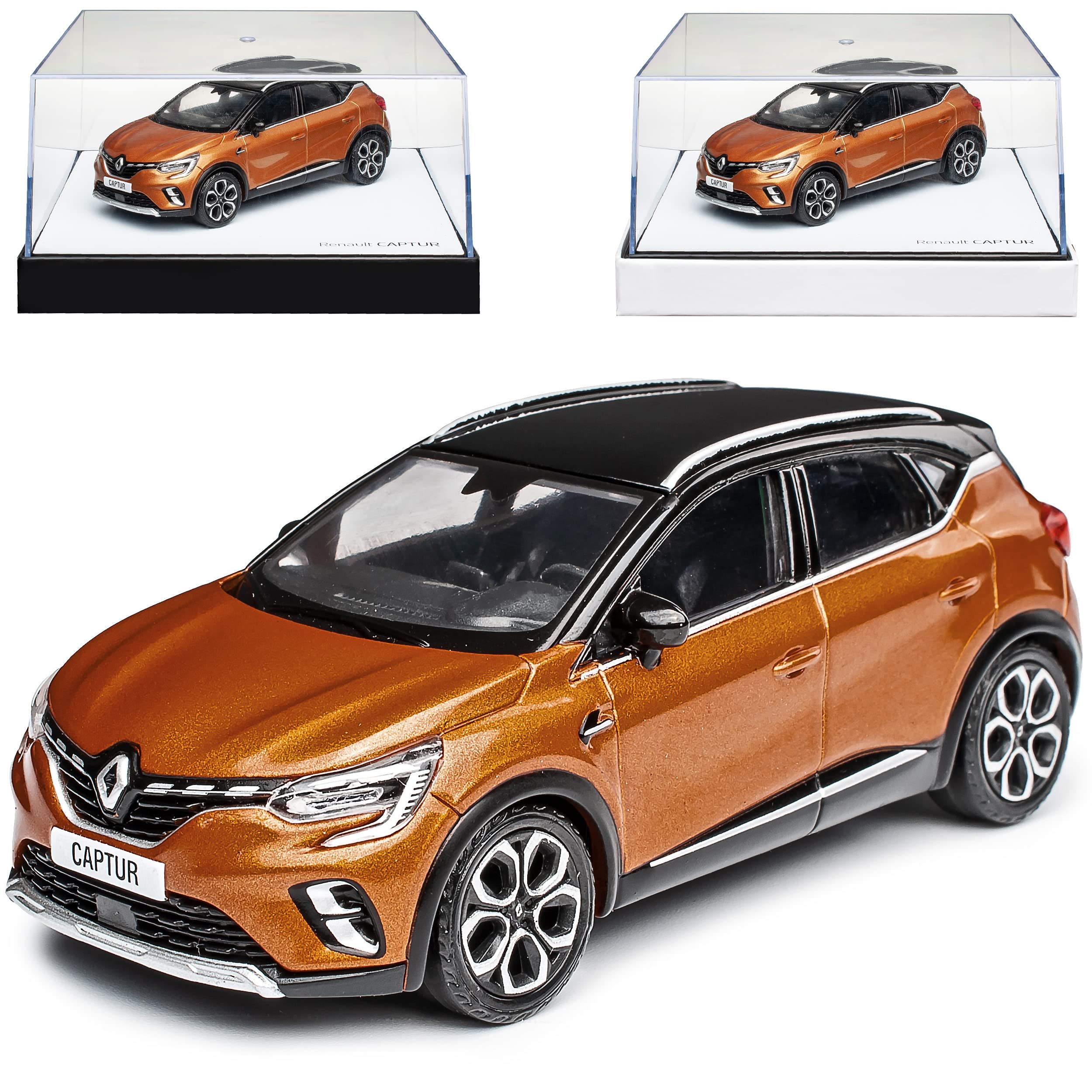 Renautl Captur II Orange mit Dach in Schwarz 2. Generation Ab 2020 1/43 Norev Modell Auto
