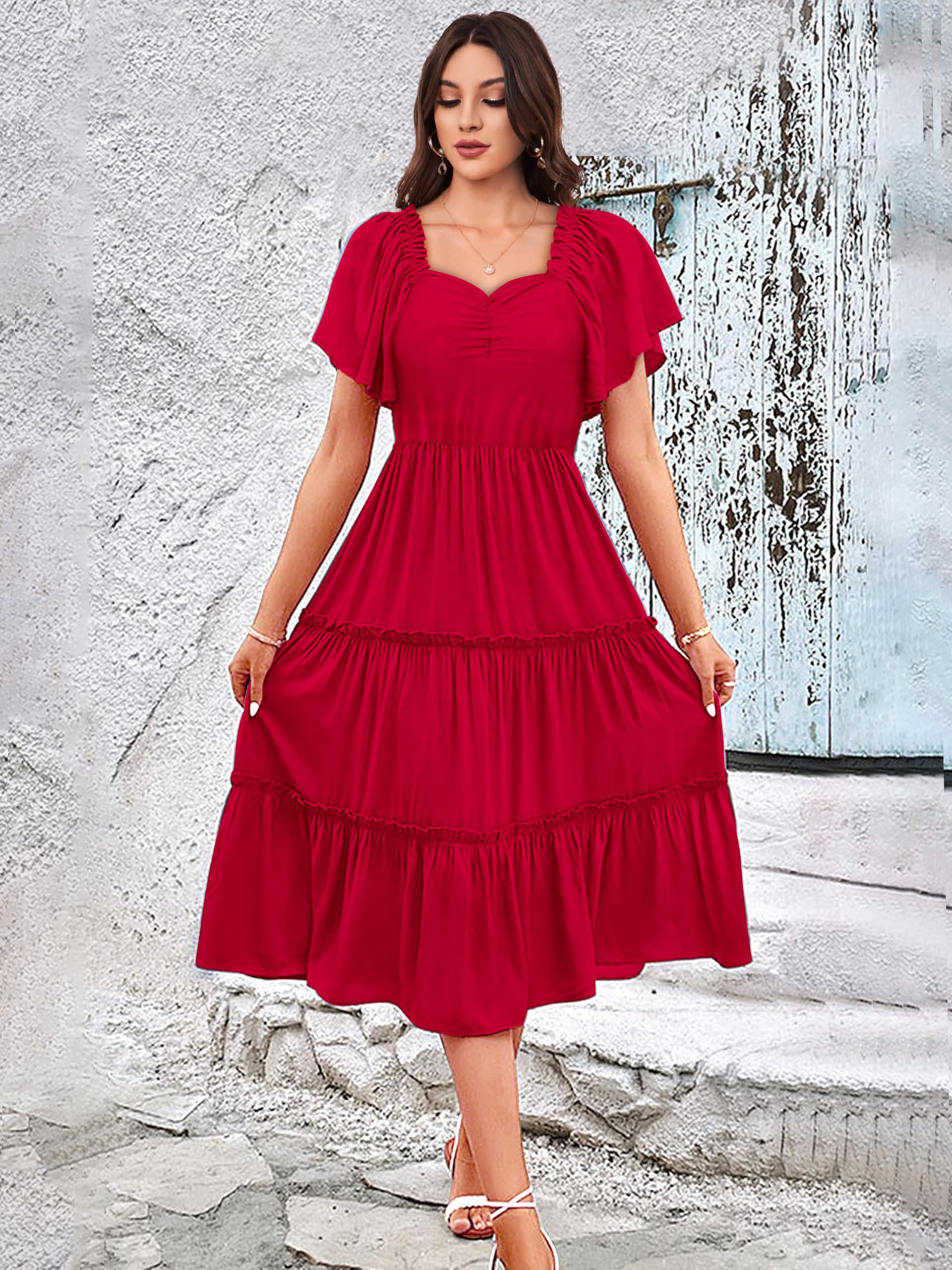 Toochki Dress For Women | Dresses For Women | Fit & Flare Dress | Red Dress For Women | Anarkali Dress For Women | Rayon Dresses | One Piece Dress For Women