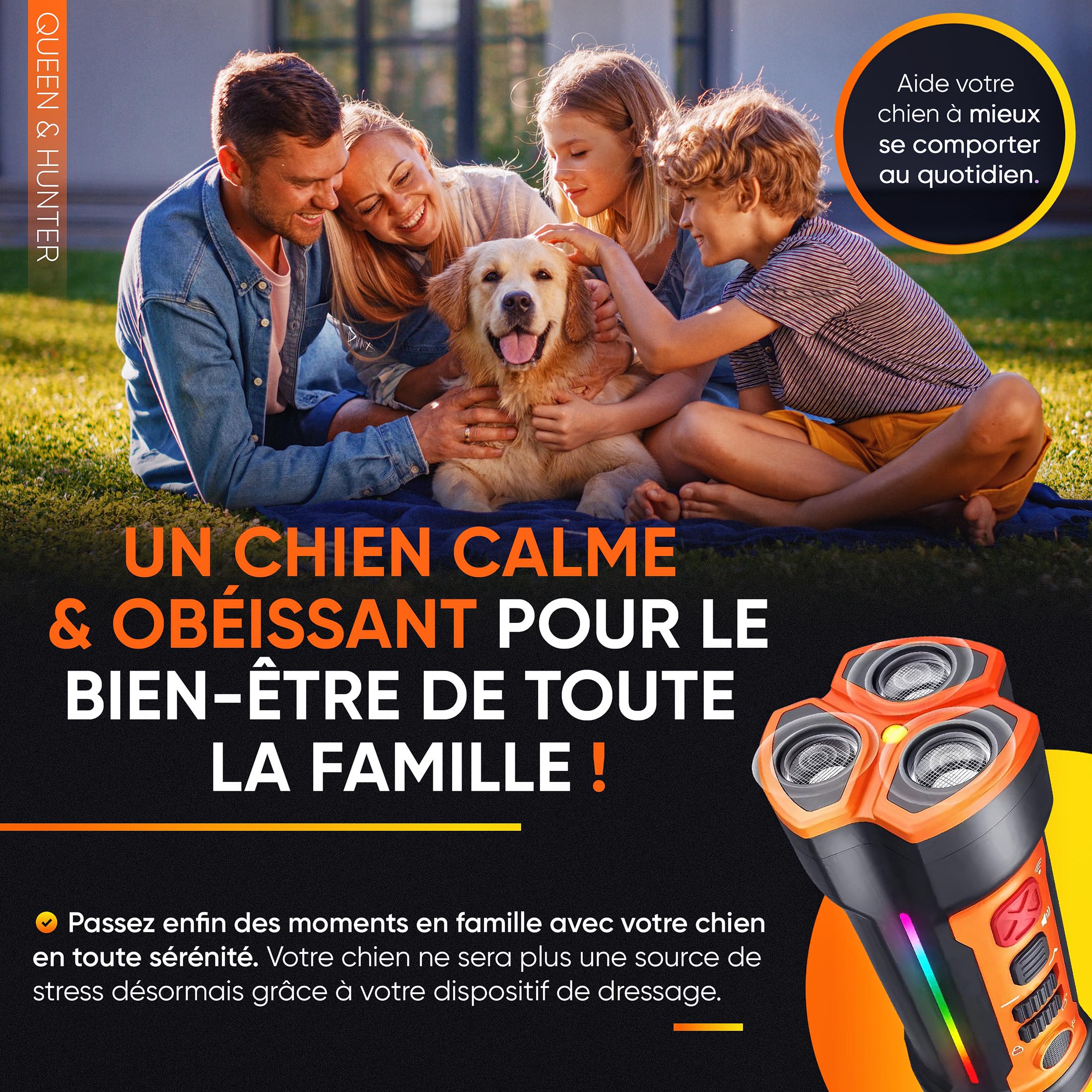 Anti Aboiement Chien Ultrason | Solution Dressage sans Collier electrique | Boitier Portatif sans Douleur | Dispositif Ultrasons sans Sifflet pour Dressage Petit et Grand Chiens | Repulsif Anti Chat
