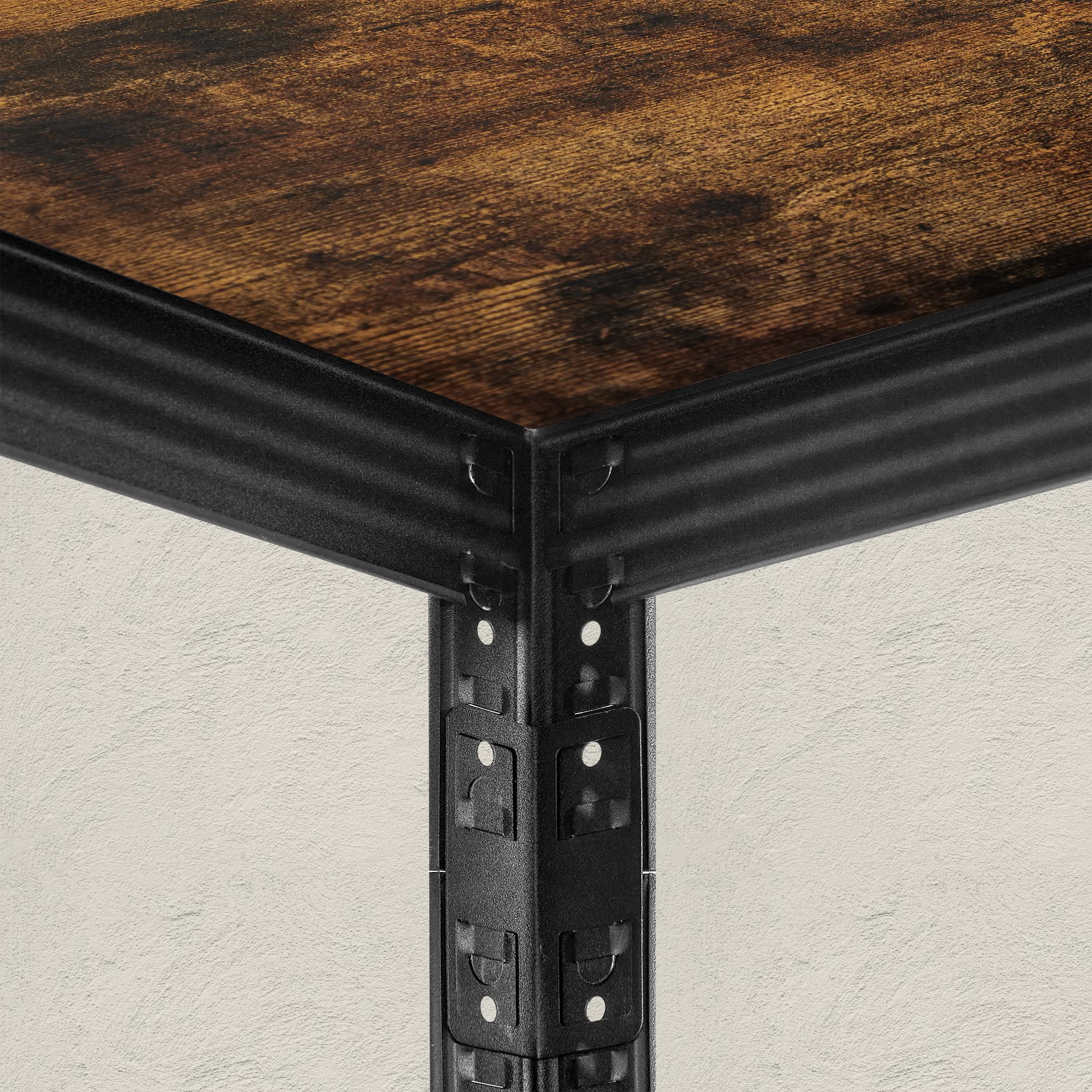 SONGMICS Estantería de 5 Niveles, 37 x 37 x 150 cm, Carga de 400 kg, Estantes Ajustables, Estilo Natural, para Cocina, Salón, Marrón Rústico y Negro GLR037B01