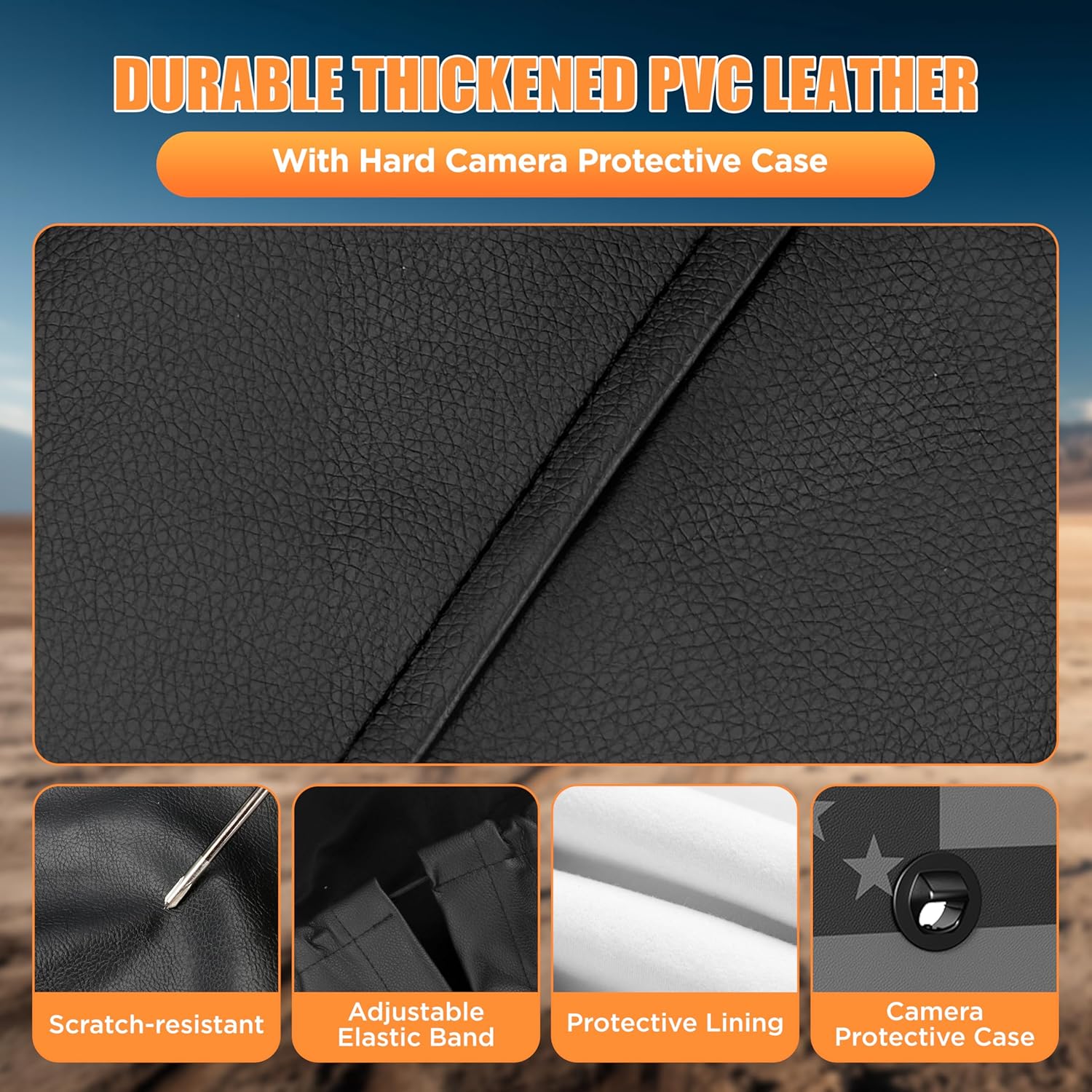 Moonet Tire Cover with Camera Hole, for Jeep Wrangler