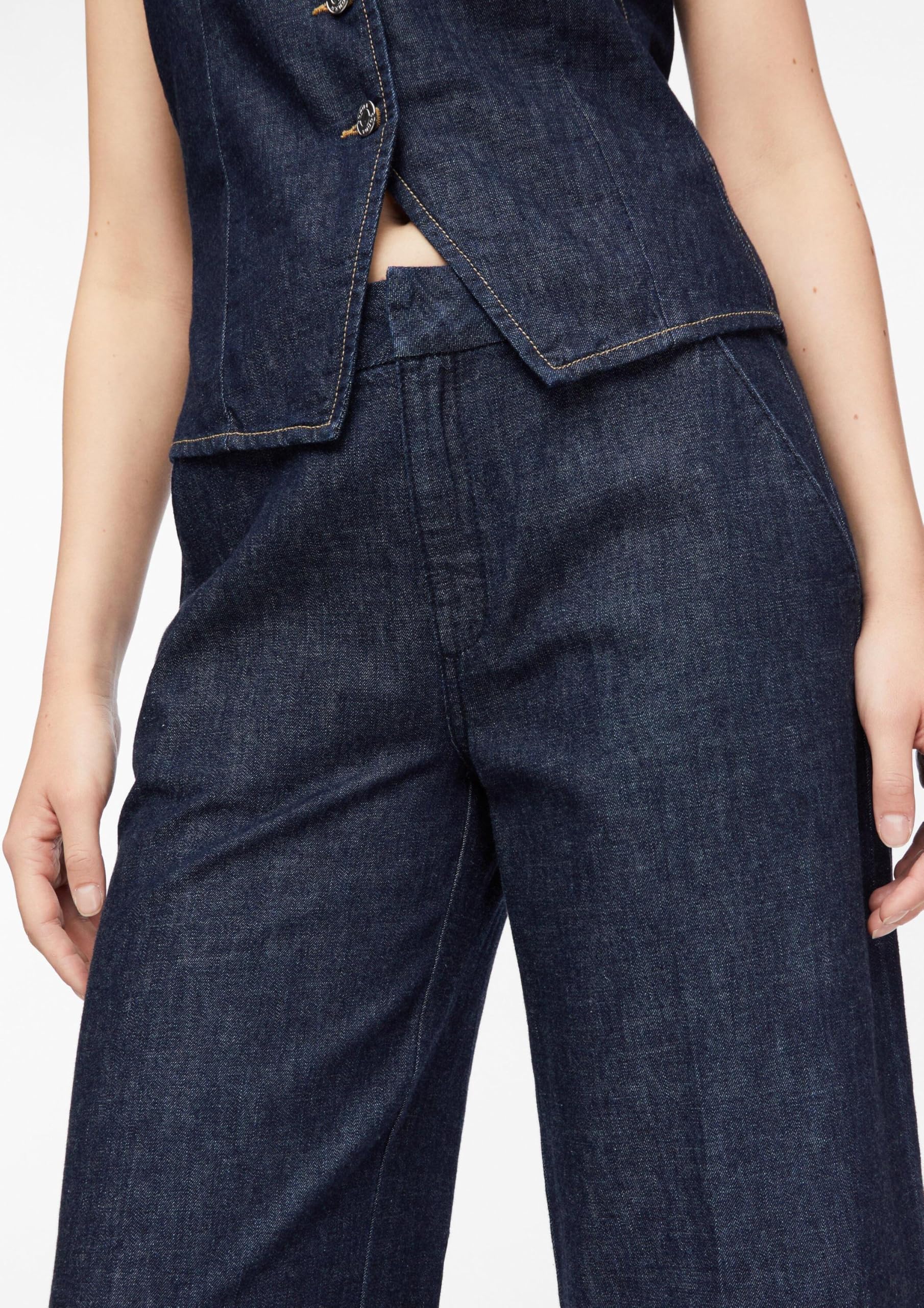 Comma Leichte Wide-Leg-Jeans in Ankle-Länge