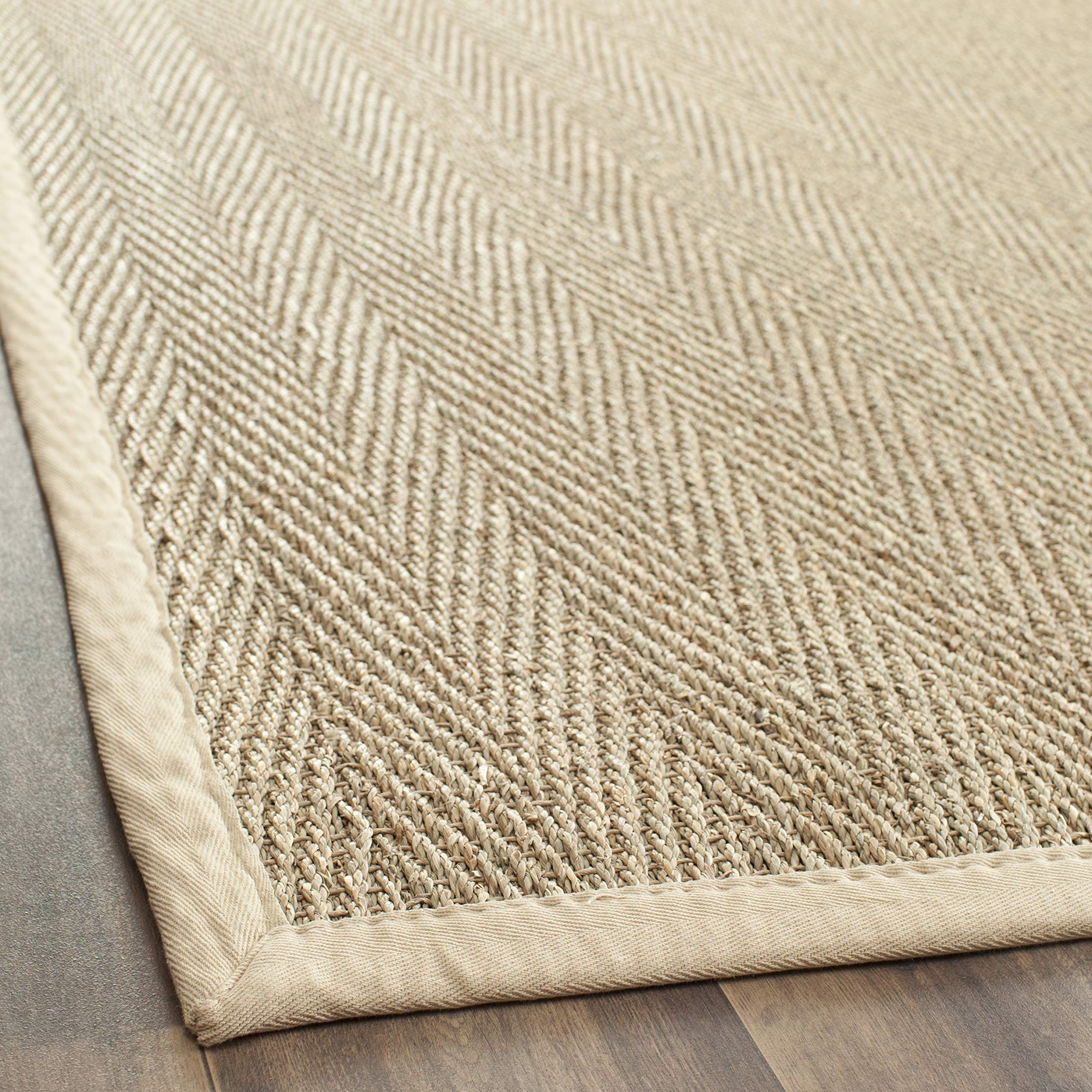 SAFAVIEH Tapis en Fibres Naturelles Salon, Salle à Manger, Chambre à Coucher - Natural Fiber Collection, Tapis à Poil Court, Naturel et Beige, 183 X 183 cm