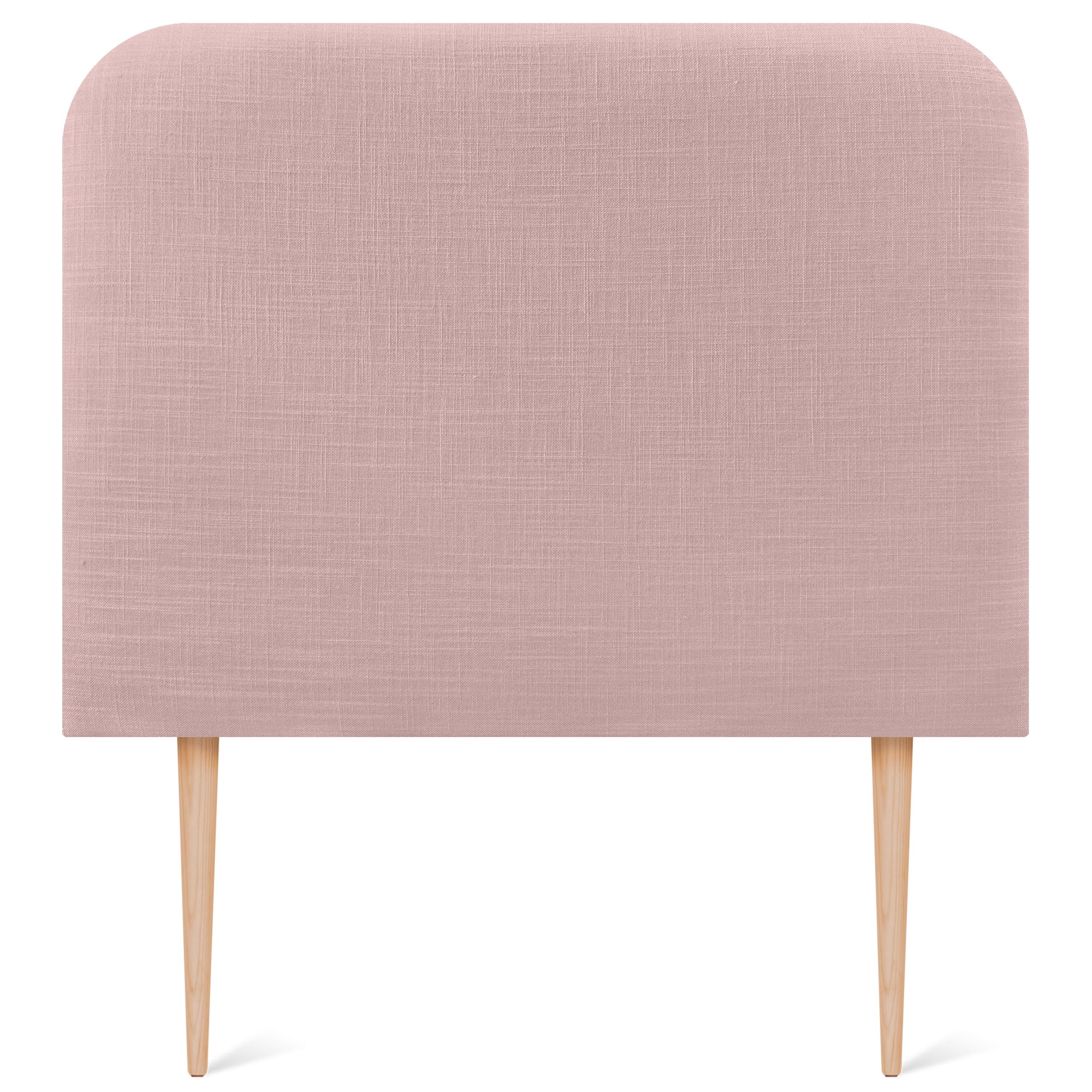 DHOME Cabecero Tapizado Liso Curvo Lino 70cm Altura con Patas para Pared Acústicos Cabeceros Absorbentes Cabezal Cama Dormitorio (Rosa Palo, 90cm)