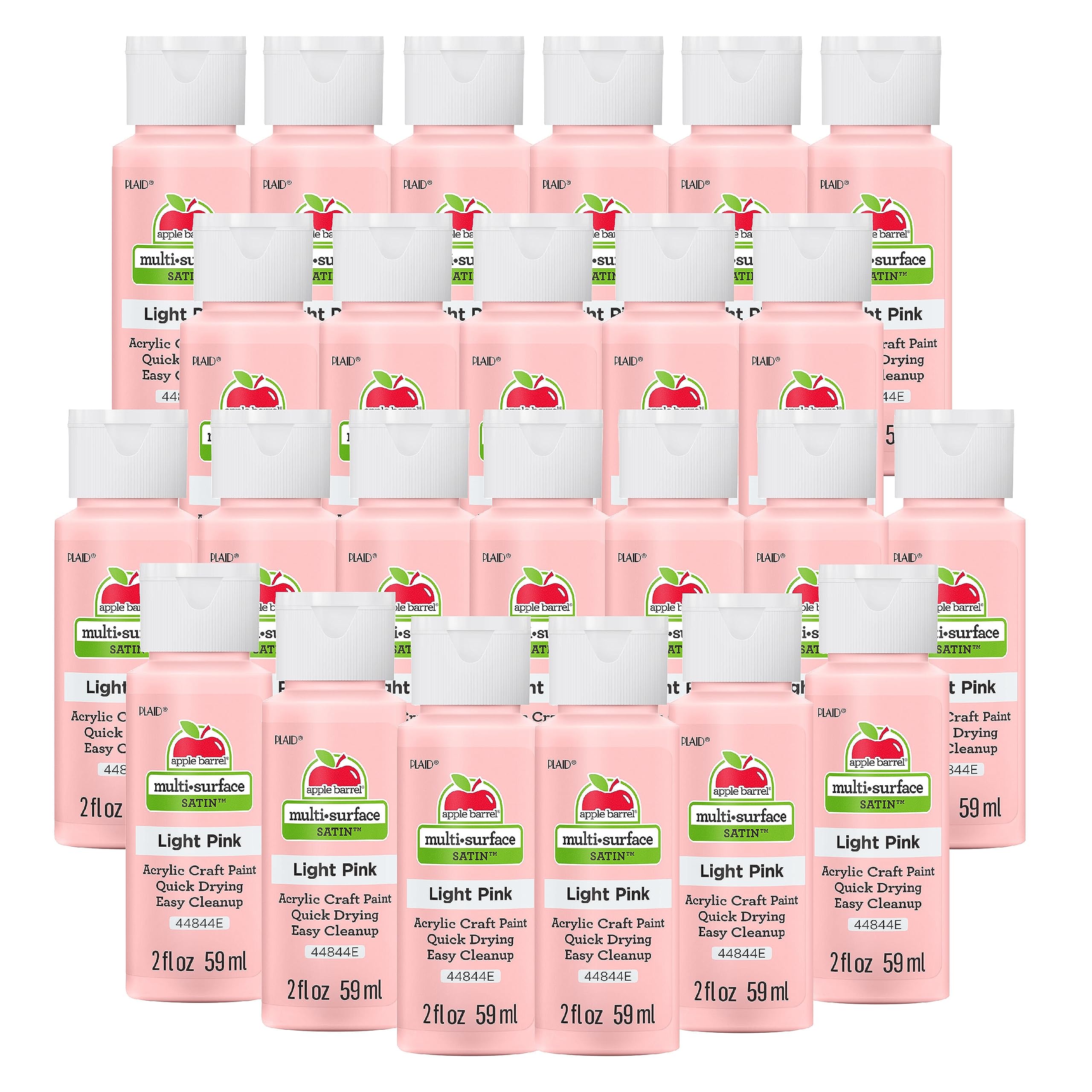 Apple Barrel Multi Surface Acrylic Paint, 2 Fl Oz (Pack of 24), Light Pink