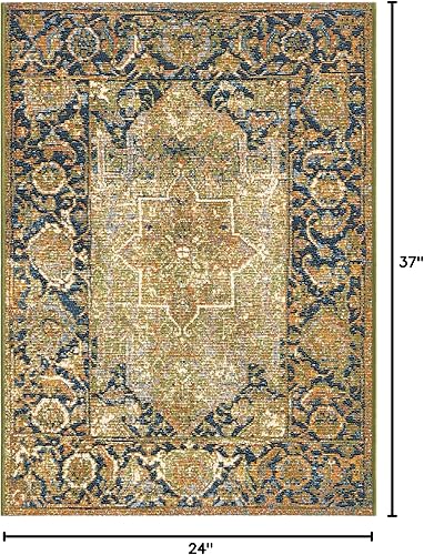 Miniatura 2 de Unique Loom Colección tradicional al aire libre alfombra de área - Nosara (2 pies x 3 pies 1 pulgada, rectangular, verdebeige)