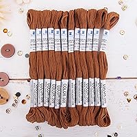 Vista 54 de 12 madejas ThreadArt Premium de hilo de bordar de algodón egipcio de fibra larga Gris antiguo 6 hilos divisibles de 8.75 yardas cada uno