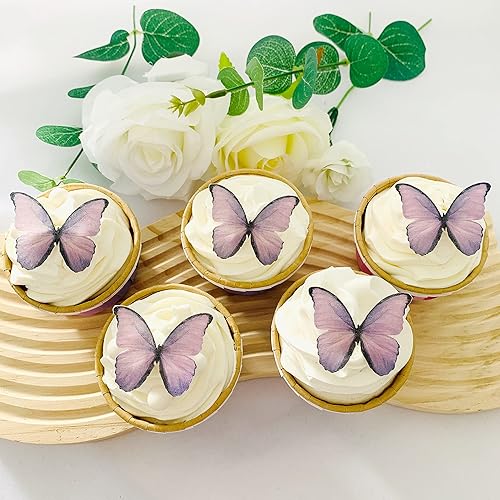 Miniatura 1 de QZBUZIAK Juego de 48 decoraciones para cupcakes (morado)