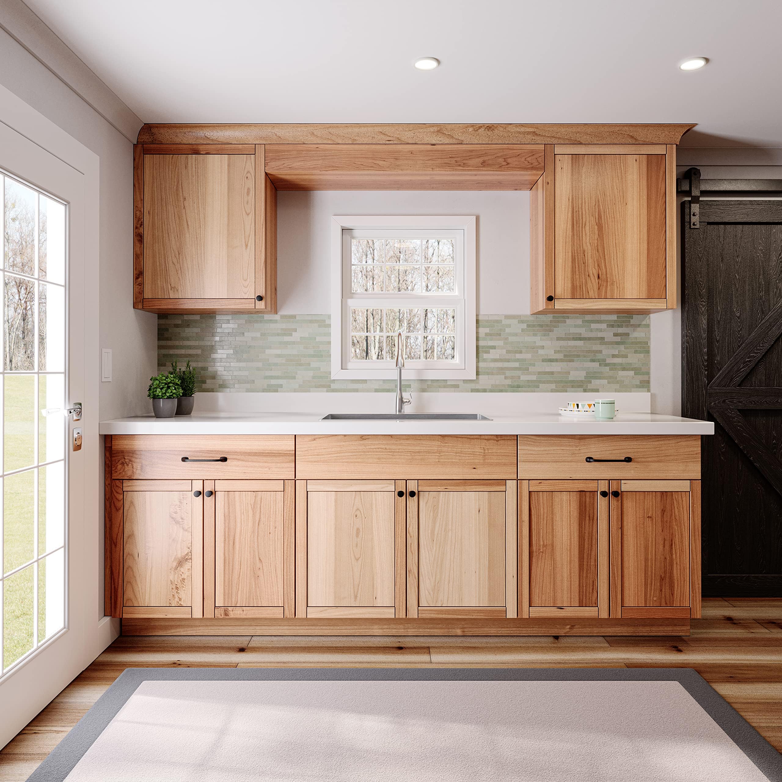 Quicklock Cabinets,RTA(Ready-to-Assemble) Cabinets|Kitchen Starter Sets|Office Kitchenette|Small Home Kitchenette|Apartment Kitchenette(Rustic Hickory,8 Foot)