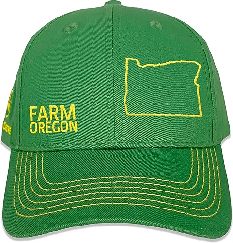 John Deere Sombrero completo de sarga Farm State Pride - verde y amarillo, Amarillo, verde