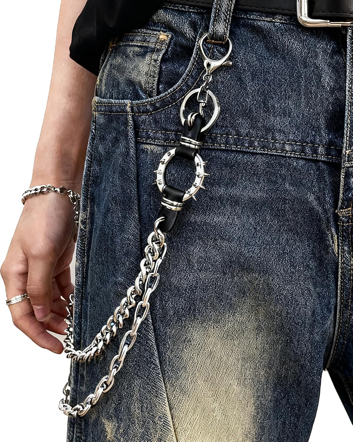 Heavy Pirate Carabiner Pants Chain: Pocket Jean Chain for Biker, Punk Goth Rockstar Accessories