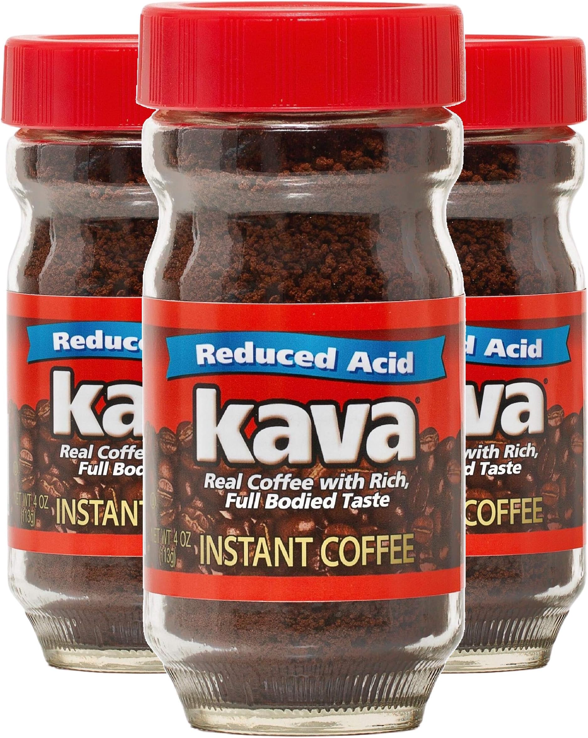 Kava Coffee Low Acid Neutralized Instant Coffee, 4 Ounce (Pack of 3) Grocery