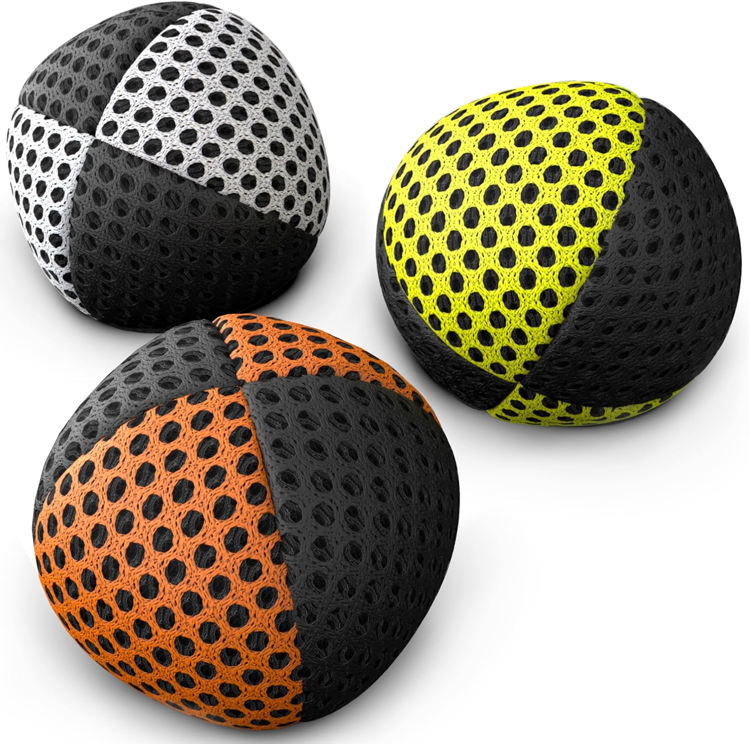 speevers Juggling Balls for Beginners and Professionals Set of 3, 14 Colors Available, 2 Layers of Net and Carry Case, Xballs Juggling Balls (3 Color Mix, 4.2 oz)