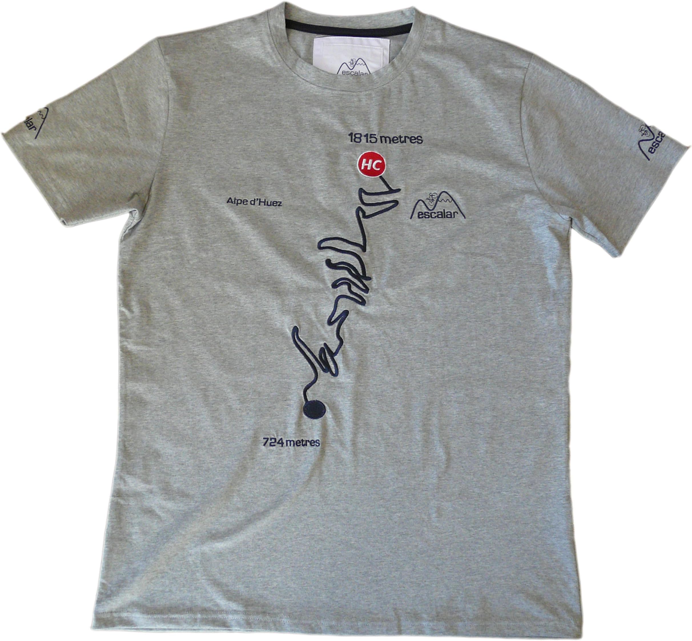 Ubcwin escalar Cycling T-Shirt Alp d'Huez (Large, Grey)