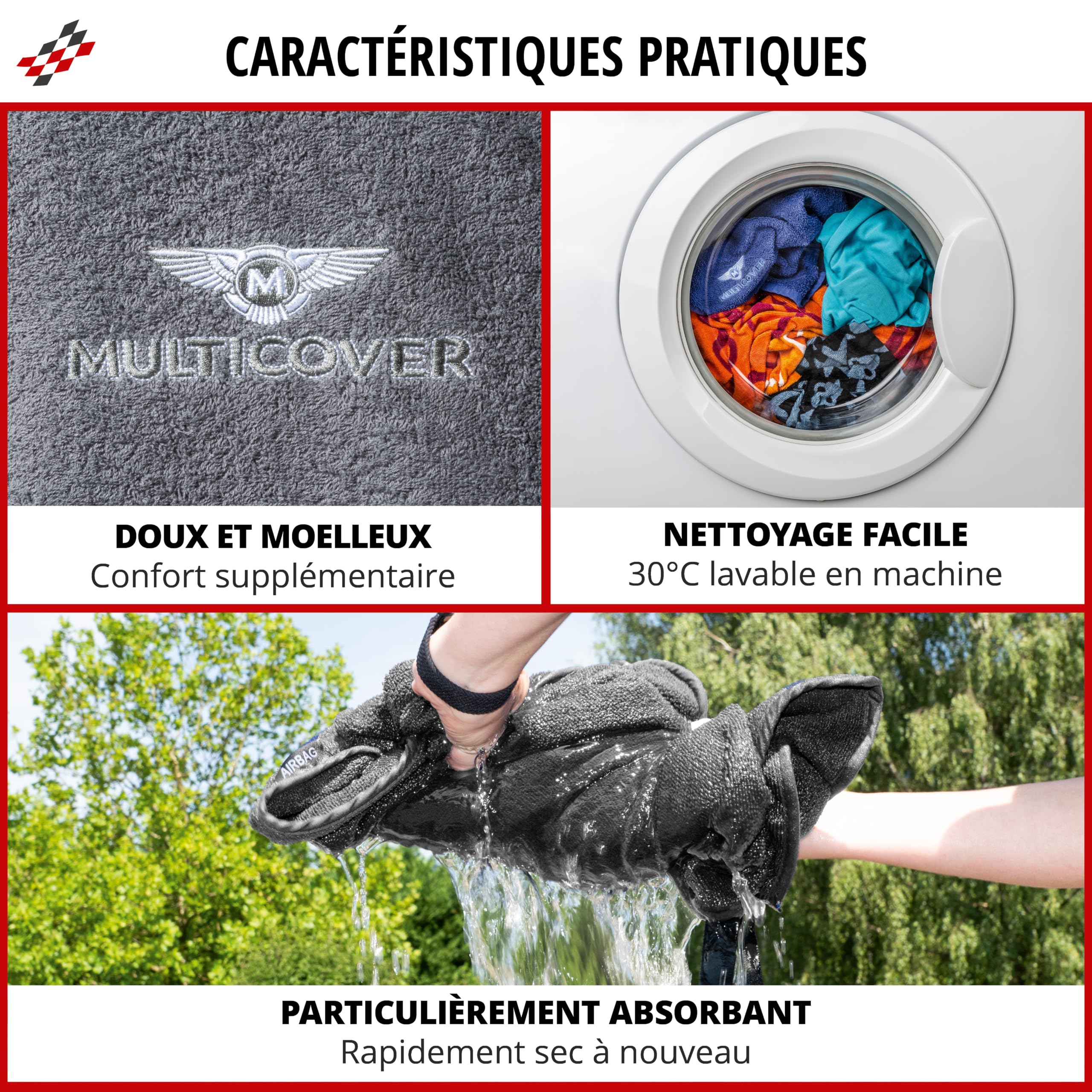 Walser Housse de siège Multicover, Housse de siège Auto Universelle, Protection de Place Auto Lavable Gris