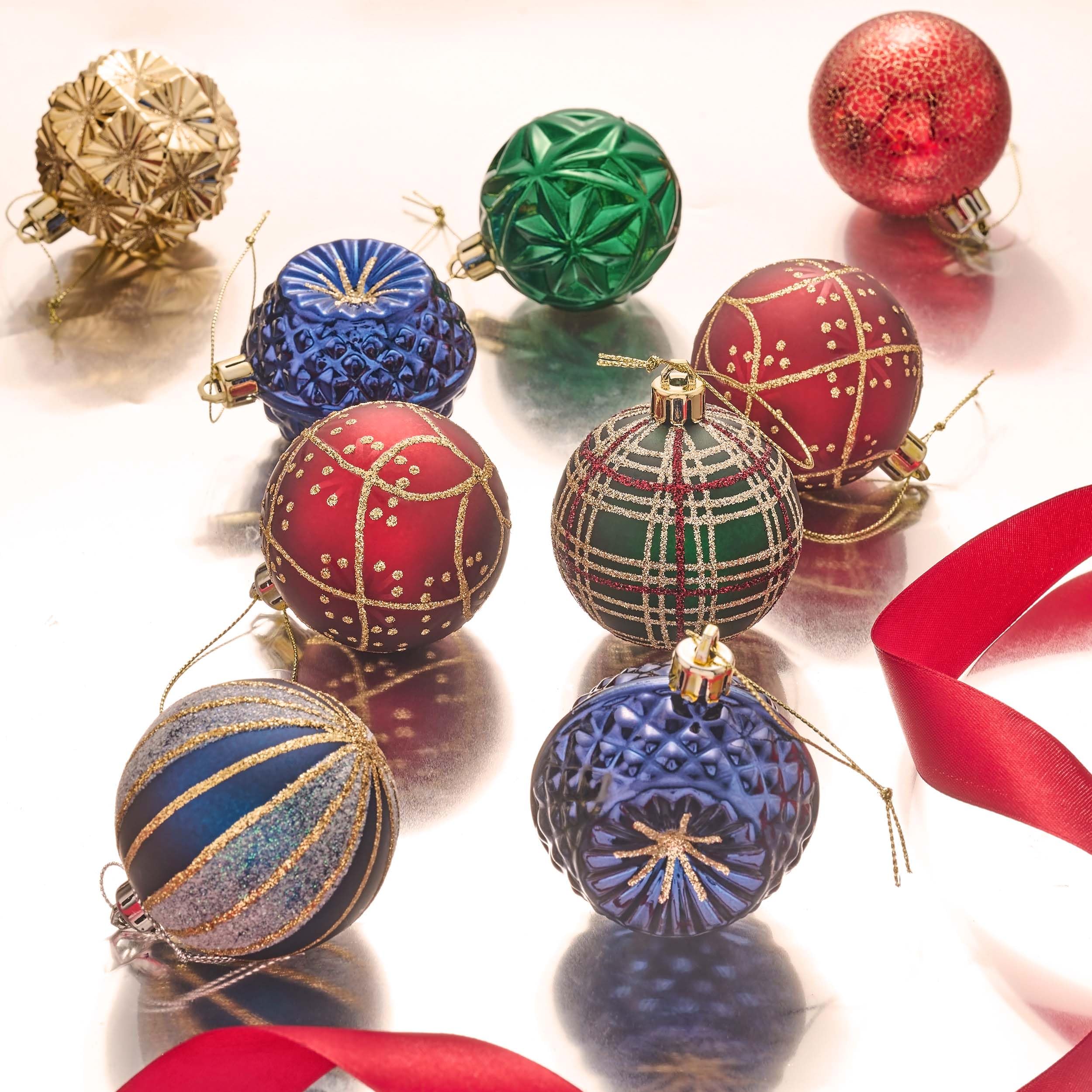 Valery Madelyn Décorations pour sapin de Noël – 16 carats – Décorations incassables pour sapin de Noël – Décorations de luxe à suspendre en vrac pour décoration de Noël – 6,9 cm
