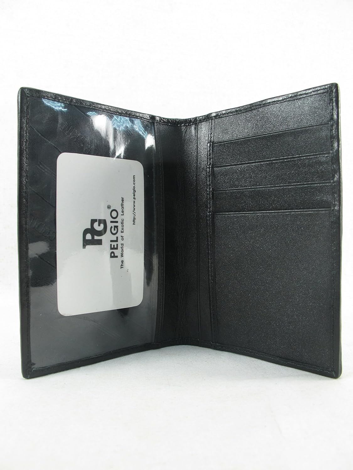 Genuine Crocodile Alligator Skin Leather Passport Holder Wallet (Black)