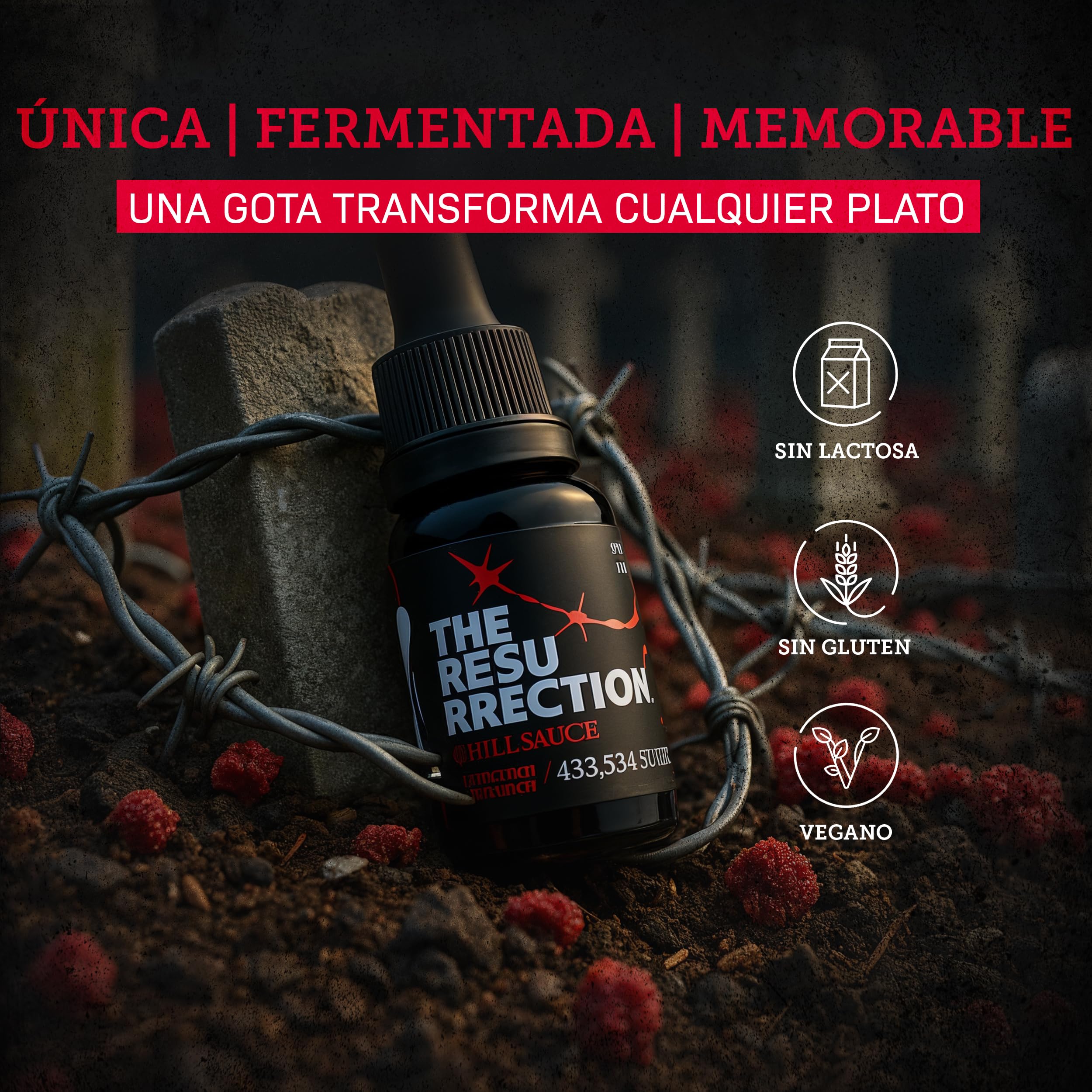 Salsa Extremadamente Picante Carolina Reaper 433.534 SHU Fermentación Artesanal 20 ml