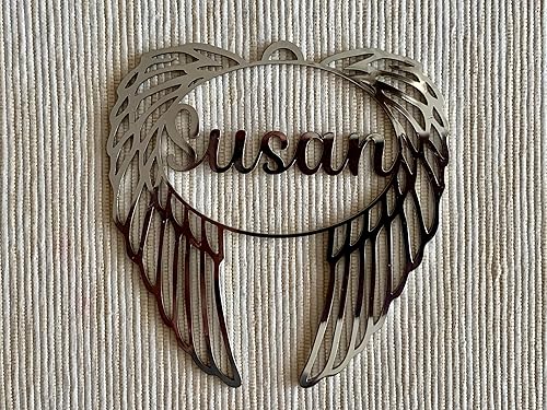Miniatura 7 de Personalized Angel Wings, Laser Cut Custom Names, Christmas Tree Decorations, Stainless Steel, Family Names, Xmas Bauble 2025, for Her, Mom, Dad
