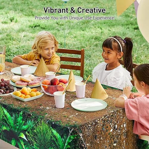 Miniatura 7 de durony Mantel de plástico impermeable para mesa de safari y selva, 2 piezas, para fiesta de safari, selva, cumpleaños, baby shower, suministros de