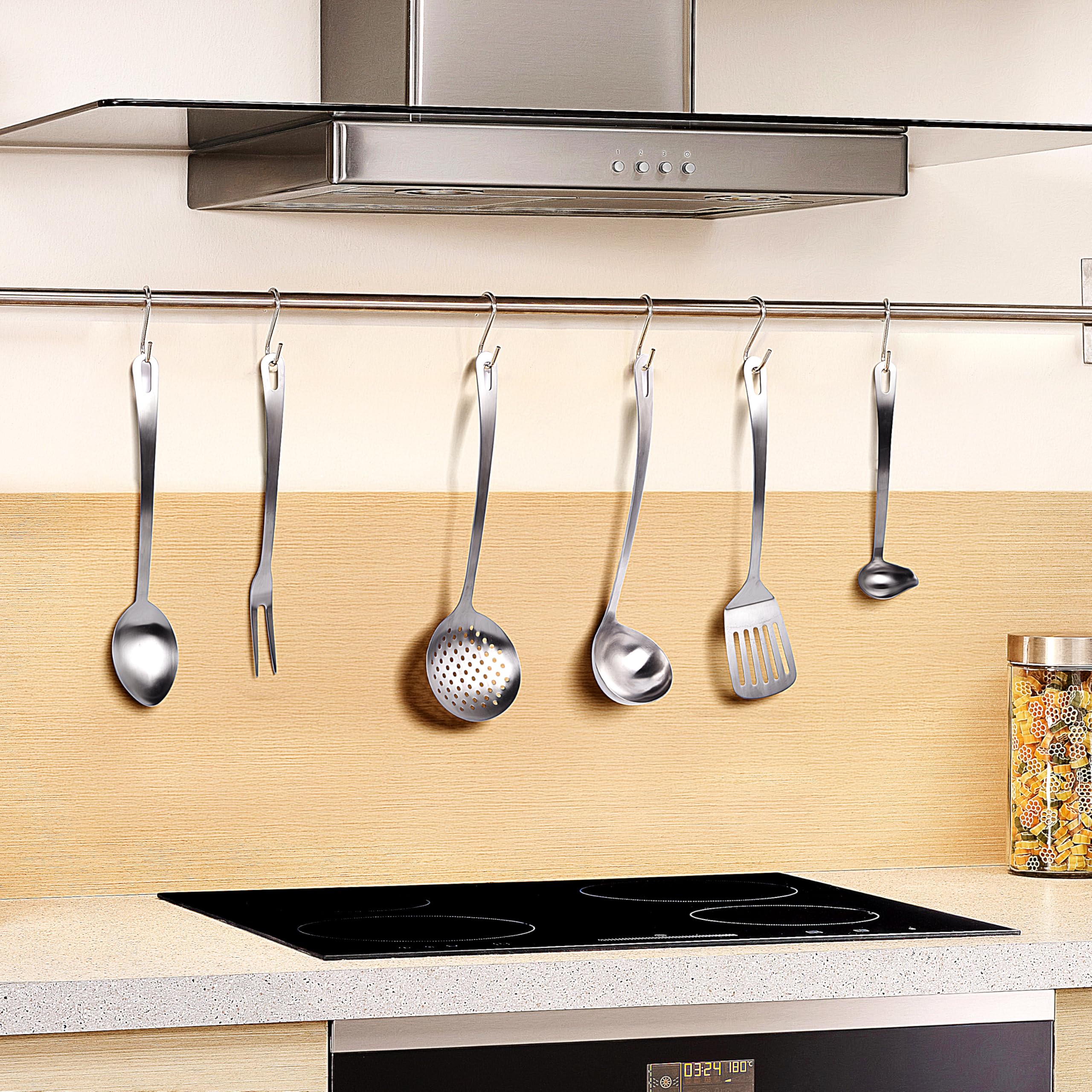 BIRAMBEAU - Set de 6 ustensiles de cuisine haute résistance inox - 18% chrome