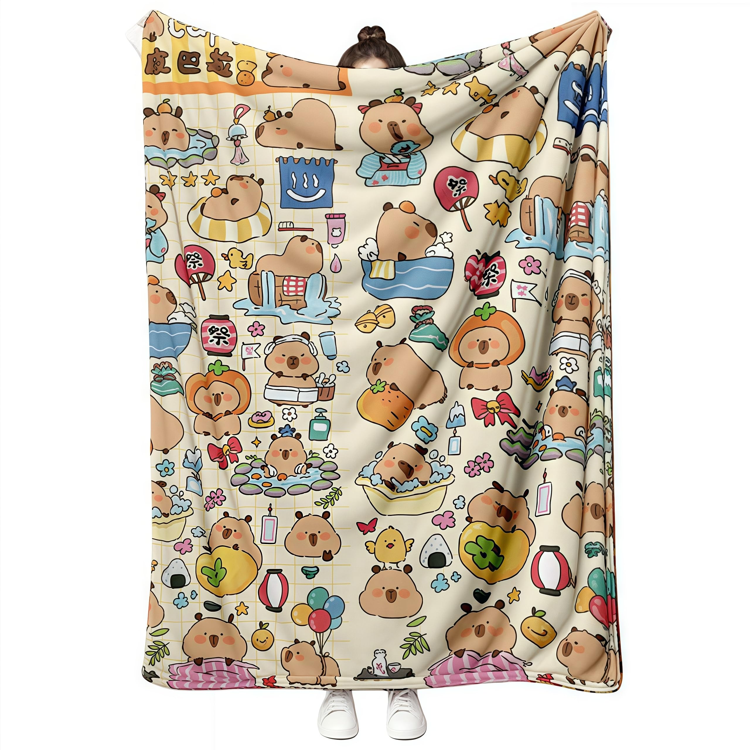 Manta Capybara - Bonita Manta De Franela Suave, Diseño de Animales Capybara, Bonita de Animales de C-apybara para Sofá, Funda de Sofá, Silla, Gran Regalo para Amigos, Hombres Y Mujeres