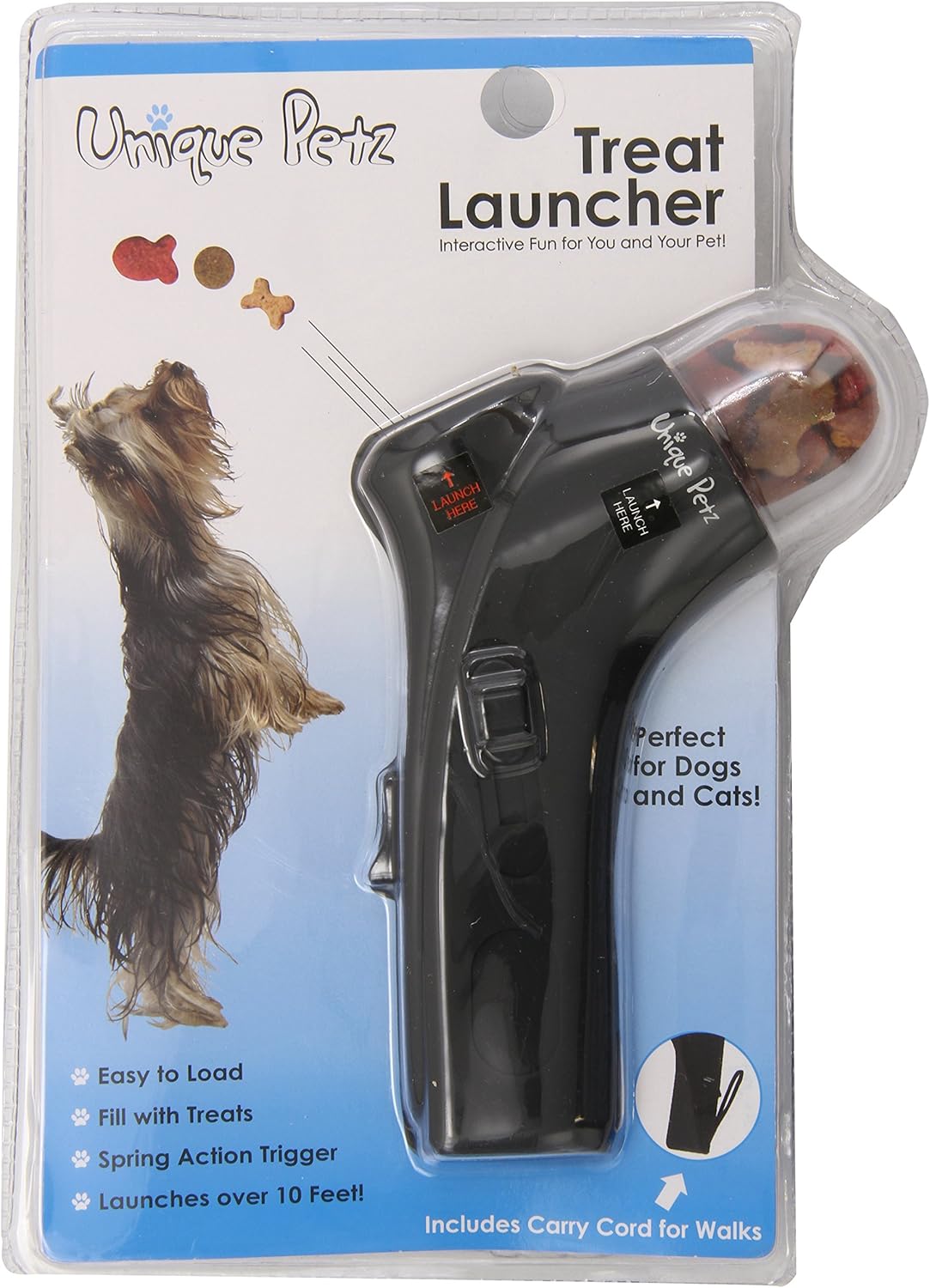 Amazon Treat Launcher for Dogs & Cats Black By Unique Petz by Unique