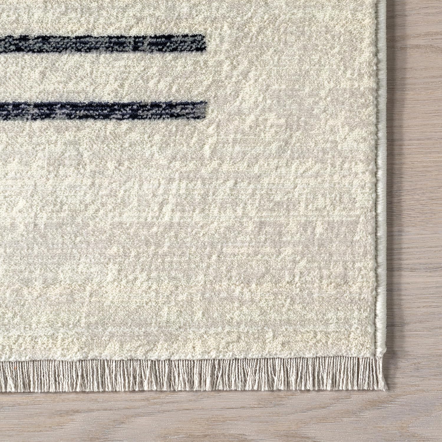 NULOOM Fringed Performance Indoor Area Rug, Power Loomed, Easy Clean, Durable, Non-Shed, 3' x 5', Keeva Beige