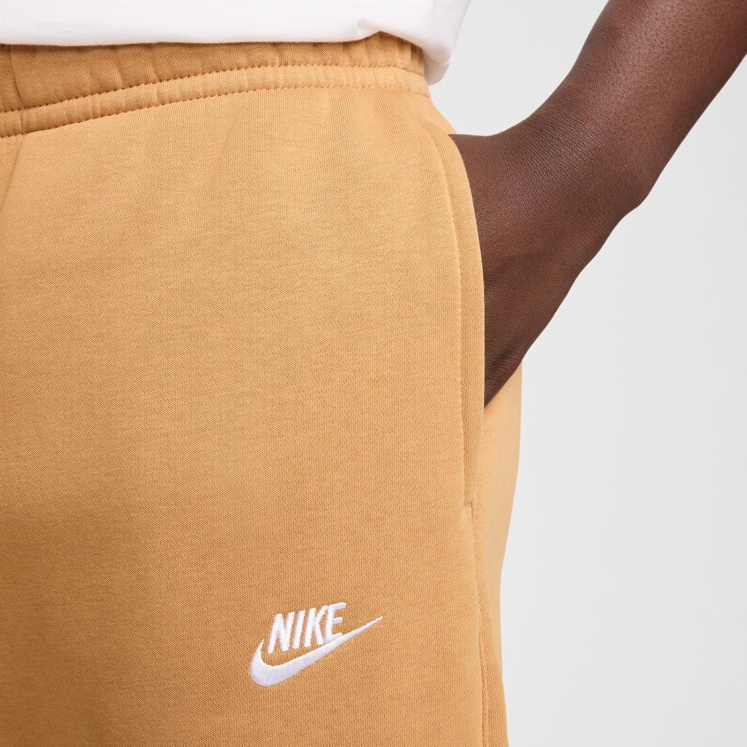 Nike NSW Club Fleece Jogger Mens Pants (Flax/White) - Image 5