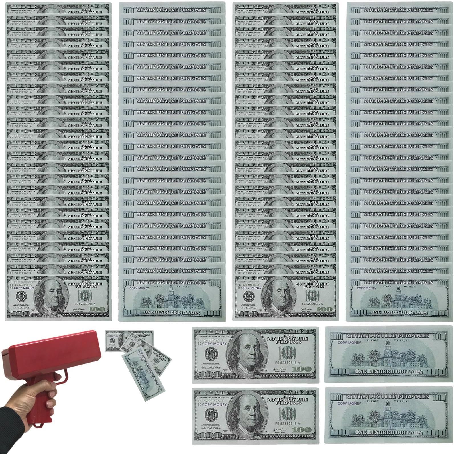 100 PCS Fake Money Dollars, Prop Money, Play Shop Prop Moneys for Kids, Toy Till Moneys, Kid Learning Shopping Role Play Toys, Shop Till Pretend Cash, Fake Dollar Bills Collectible Realistic, $100