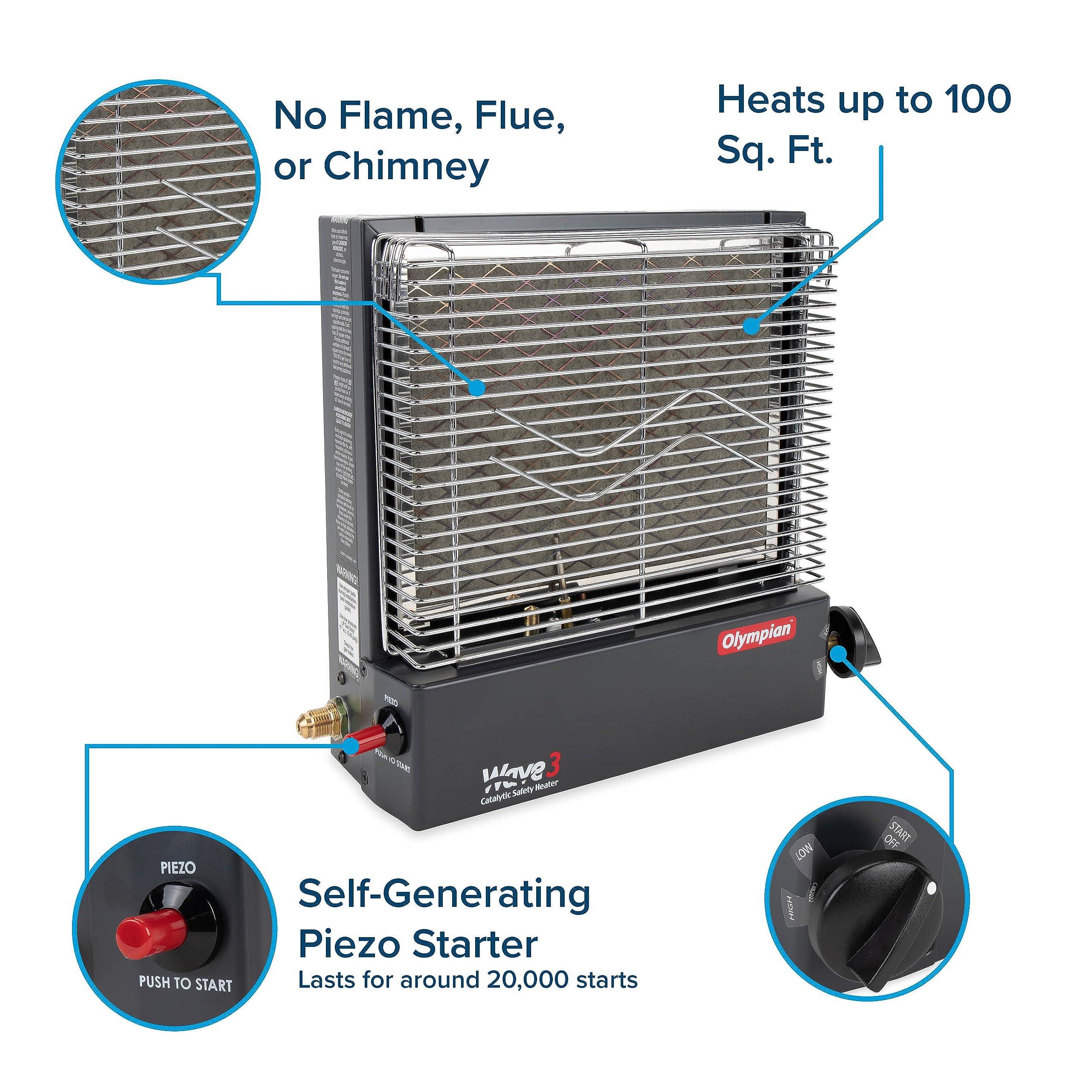 Camco 57331 Olympian Wave-3 3000 BTU LP Gas Catalytic Heater : Amazon.in:  Car u0026 Motorbike