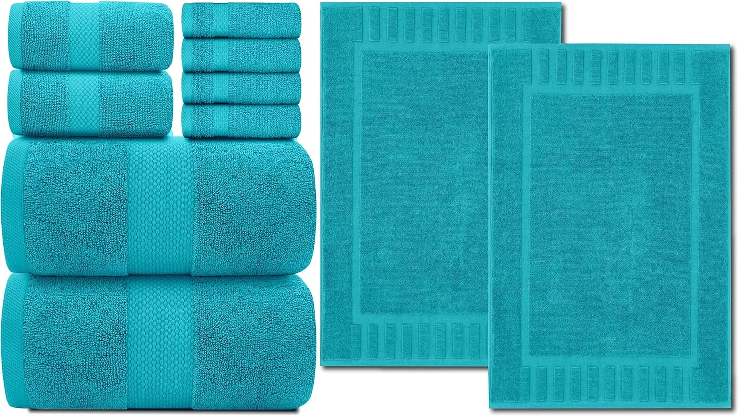 White Classic Luxury 8 Piece Bath Towel Set Luxury Bath Mat