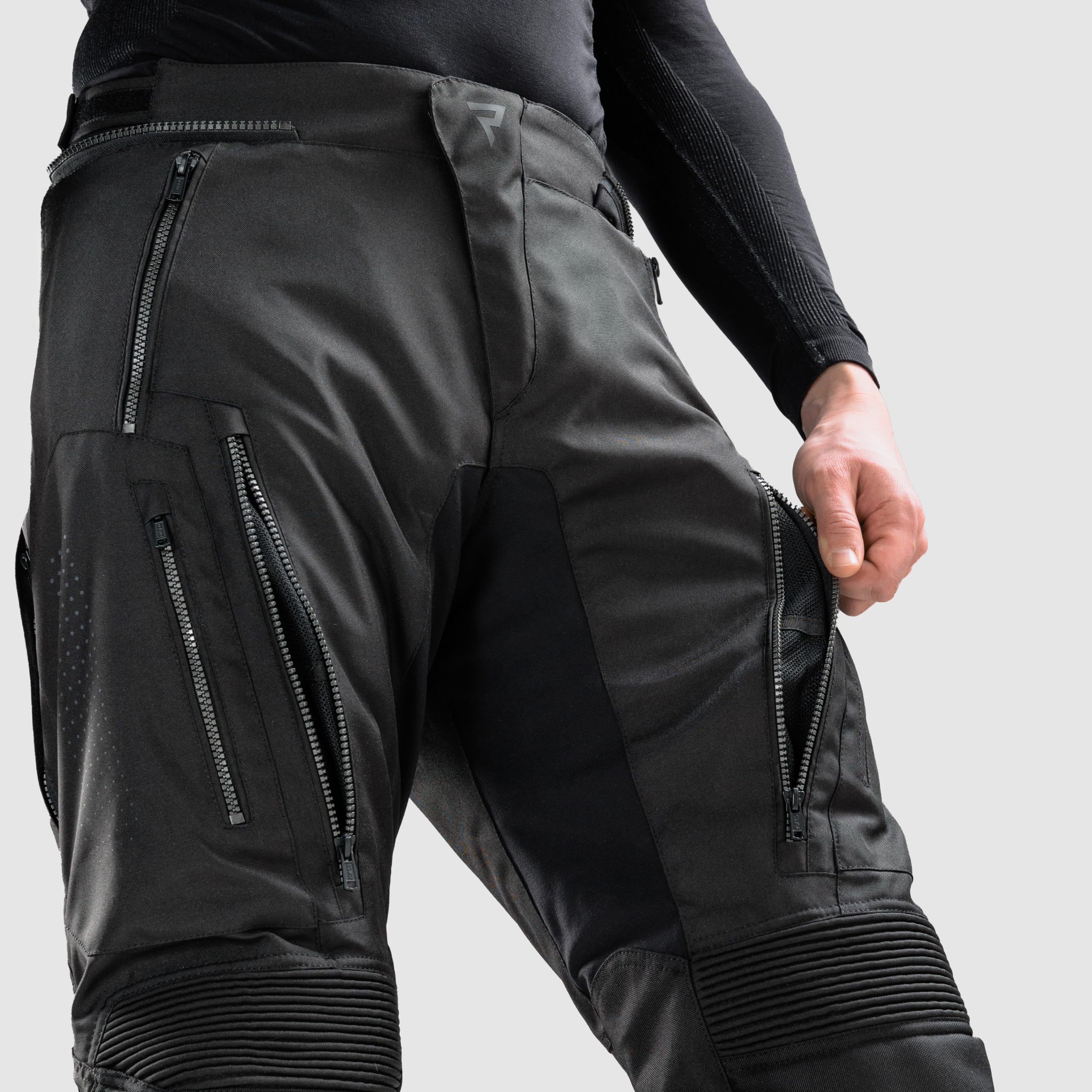 REBELHORN Hiker IV Pantaloni da Moto Uomo | Tessile | Protezioni per Ginocchia e Fianchi Livello 2 | Membrana HydraShield | Canali di Ventilazione | 3 Lunghezze delle Gambe | Taglie Fino a 10XL