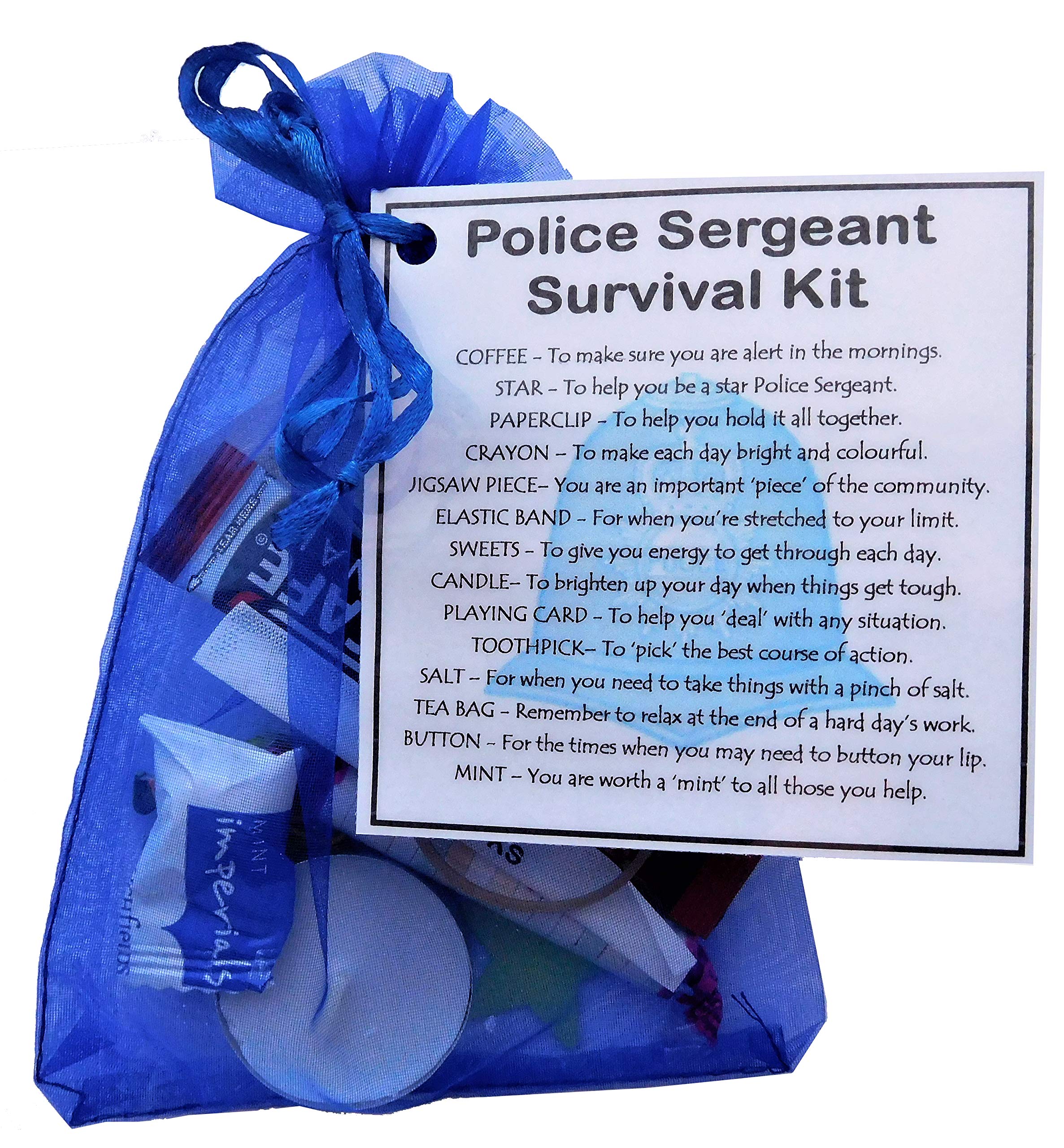 Smile Gifts Uk Blue Police Sergeant Survival Kit Gift (Funny Police Sergeant Gifts, Police Sergeant Secret Santa)