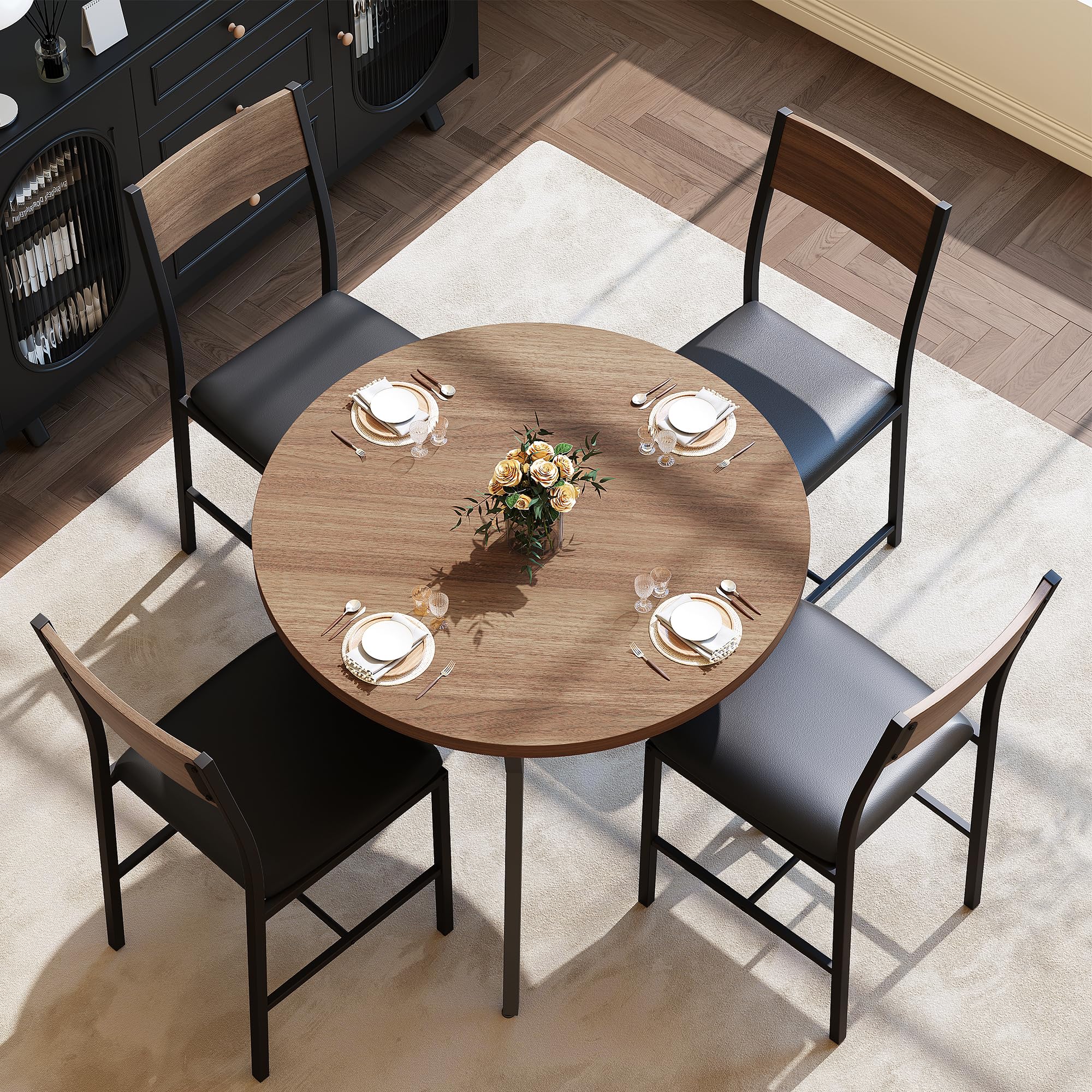Pamapic Round Dining Table Set