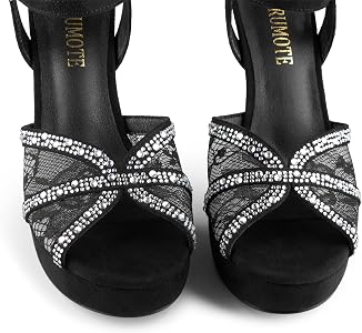 Amazon.com | MERUMOTE Women's Heeled Sandals Platform Lace