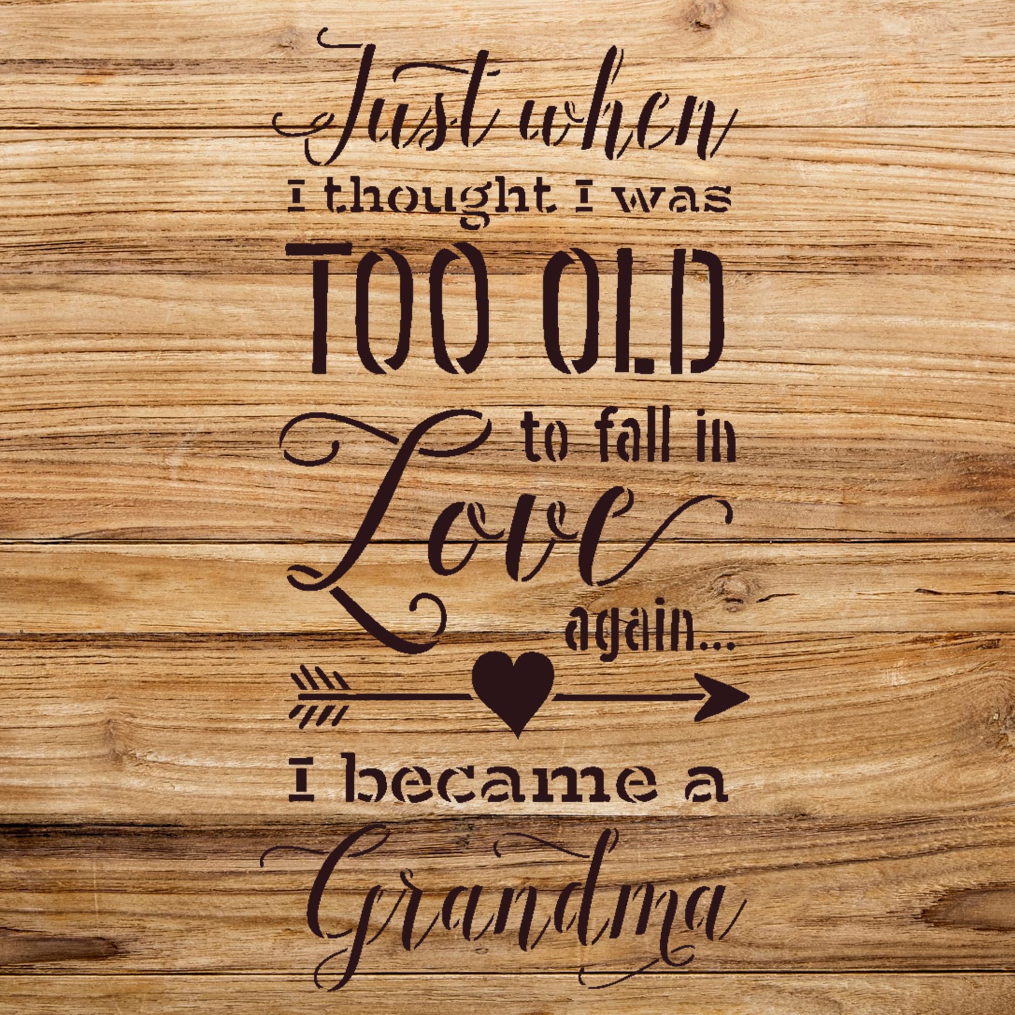 Fall in Love Again Stencil Pattern for Wood Signs and Crafts, Reusable Mylar Template, Ideal for Home Decor and Seasonal Projects - Size A3 (9.3