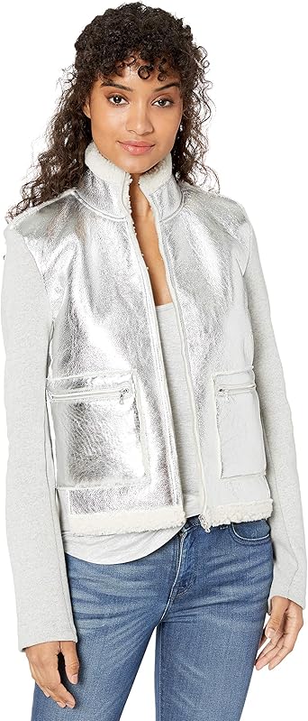 metallic aviator jacket