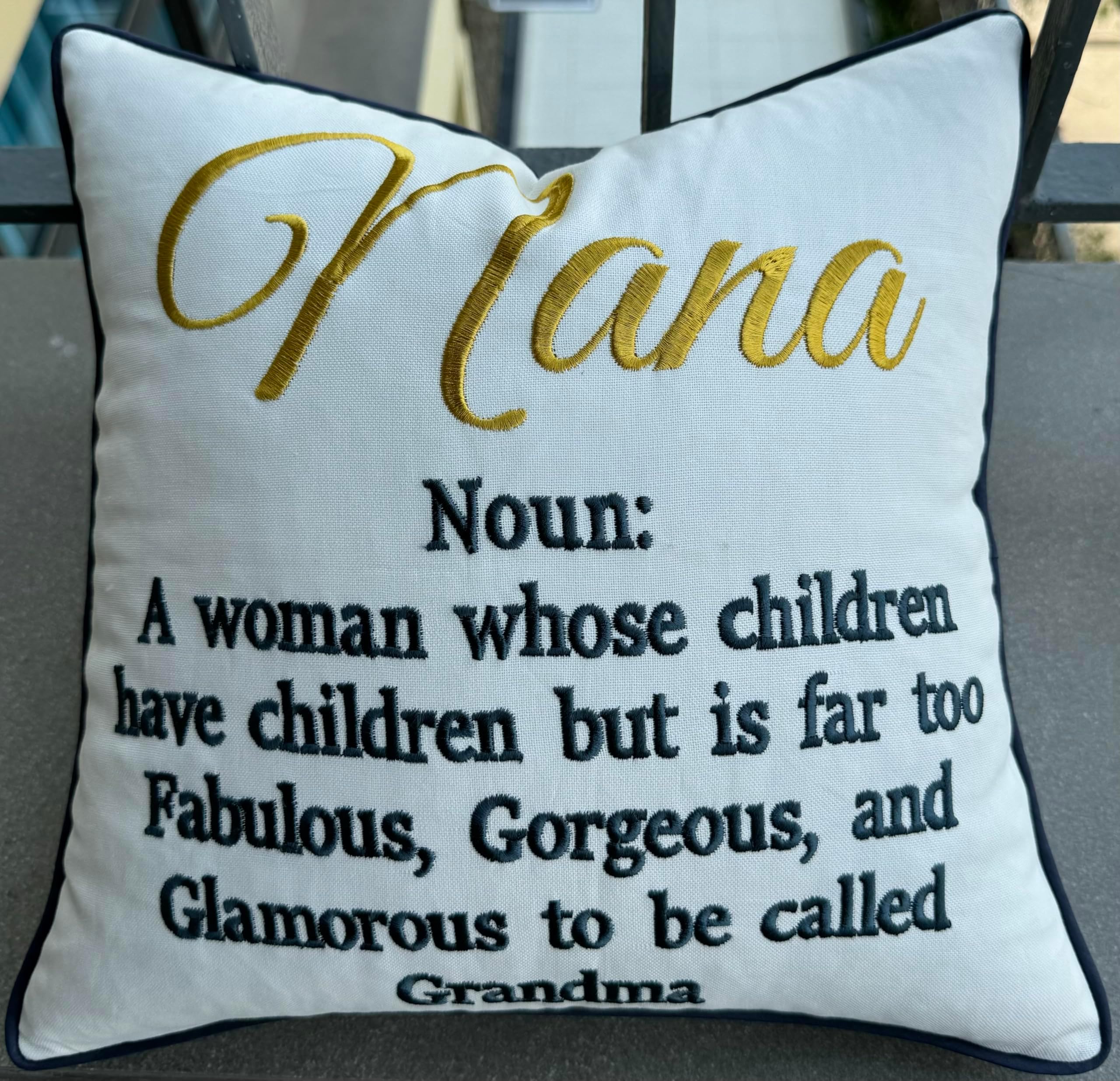 YugTexPillowcases Nana and papa, Nana and papa Pillow, Grandparent Pillow, Grandparent, Housewarming Gift, Gift for Parents, Grandma Gift(Nana(Ivory), 14"x14")