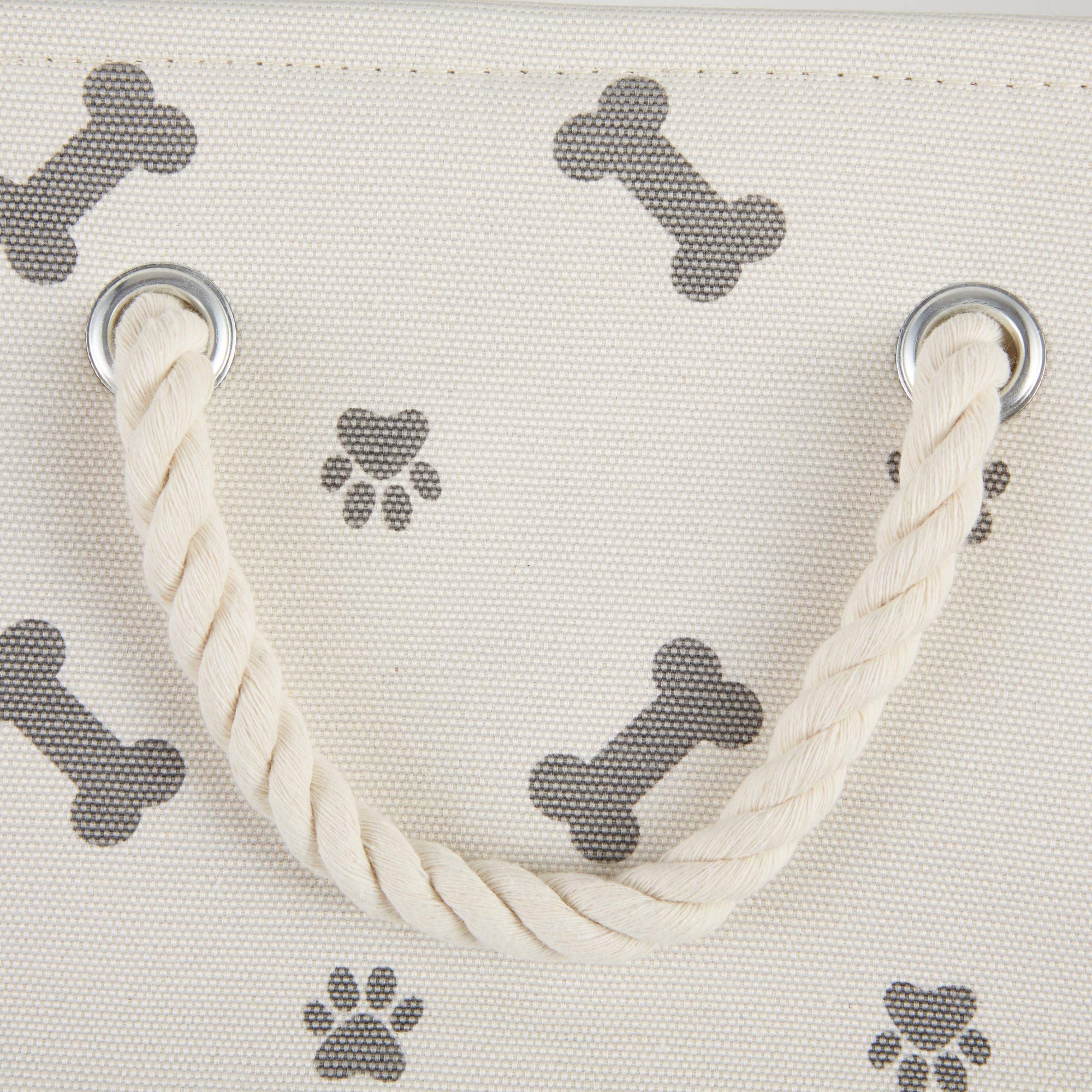 Bone Dry Pet Storage Bin Large Rectangle - 17.5x12x15 Inch Paw Print Collapsible Basket, Stonewash Blue Trellis