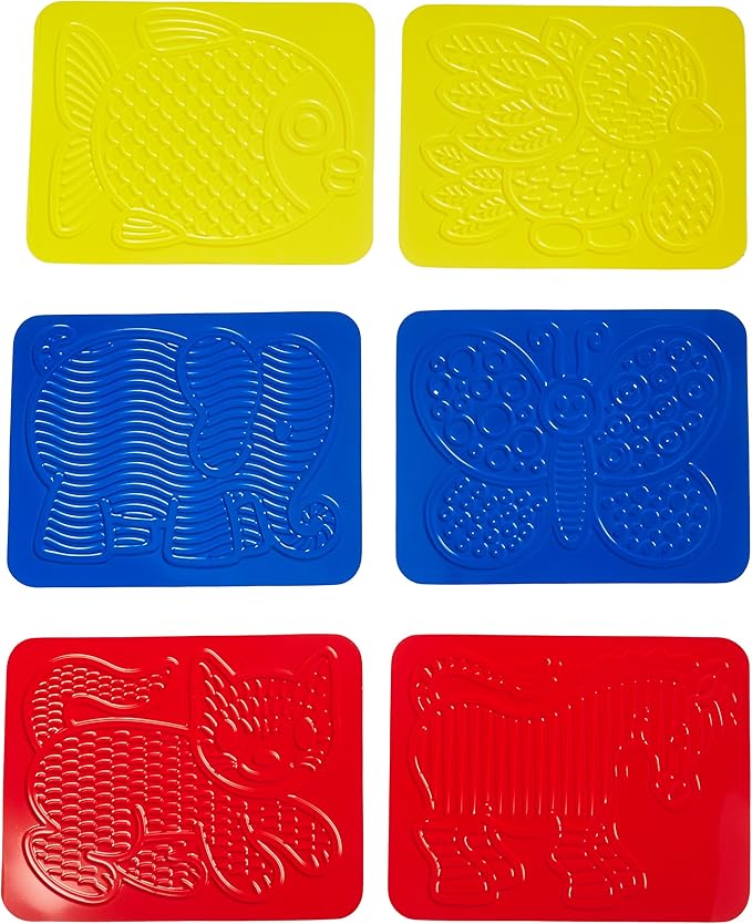 Roylco Junior Animal Rubbing Plates with Guide, 8.5" x 11