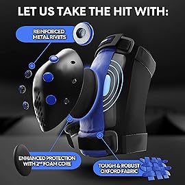 SKATEWIZ Knee and Elbow Pads Adult - Skating Protective Gear Adult, - Smash - Size L/XL Blue Black - Skateboard Pads, Rodilleras para Patinar para Mujer - Ice Skates Women