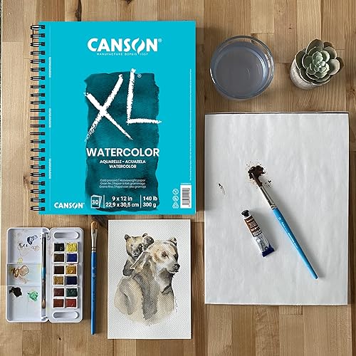 Miniatura 21 de Canson Acuarela de libro de arte de la serie XL, papel blanco de peso medio, encuadernación de alambre lateral, 48 hojas, 5.5 x 8.5 pulgadas