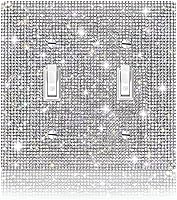 Vista 21 de 4 piezas de diamantes de imitación plateados brillantes para placas de pared, cubierta de interruptor de luz, cubierta de salida de diamantes