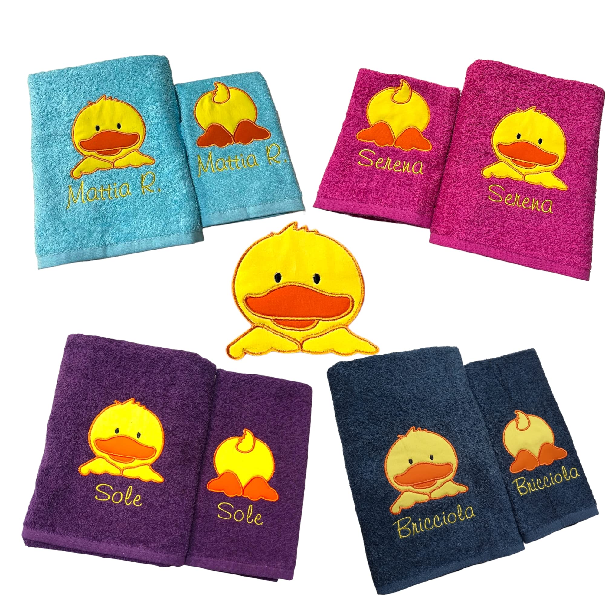 Set Asciugamani Personalizzati Con Nome Per Bambini - Ricamo Divertente, Cotone OEKO-TEX - Foto 5