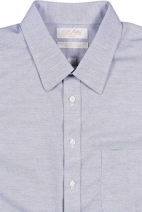 Gold Label Mens Wrinkle-Free Fitted Dress Shirt, Long Sleeve Button-Down Shirt with Point Collar and Pocket