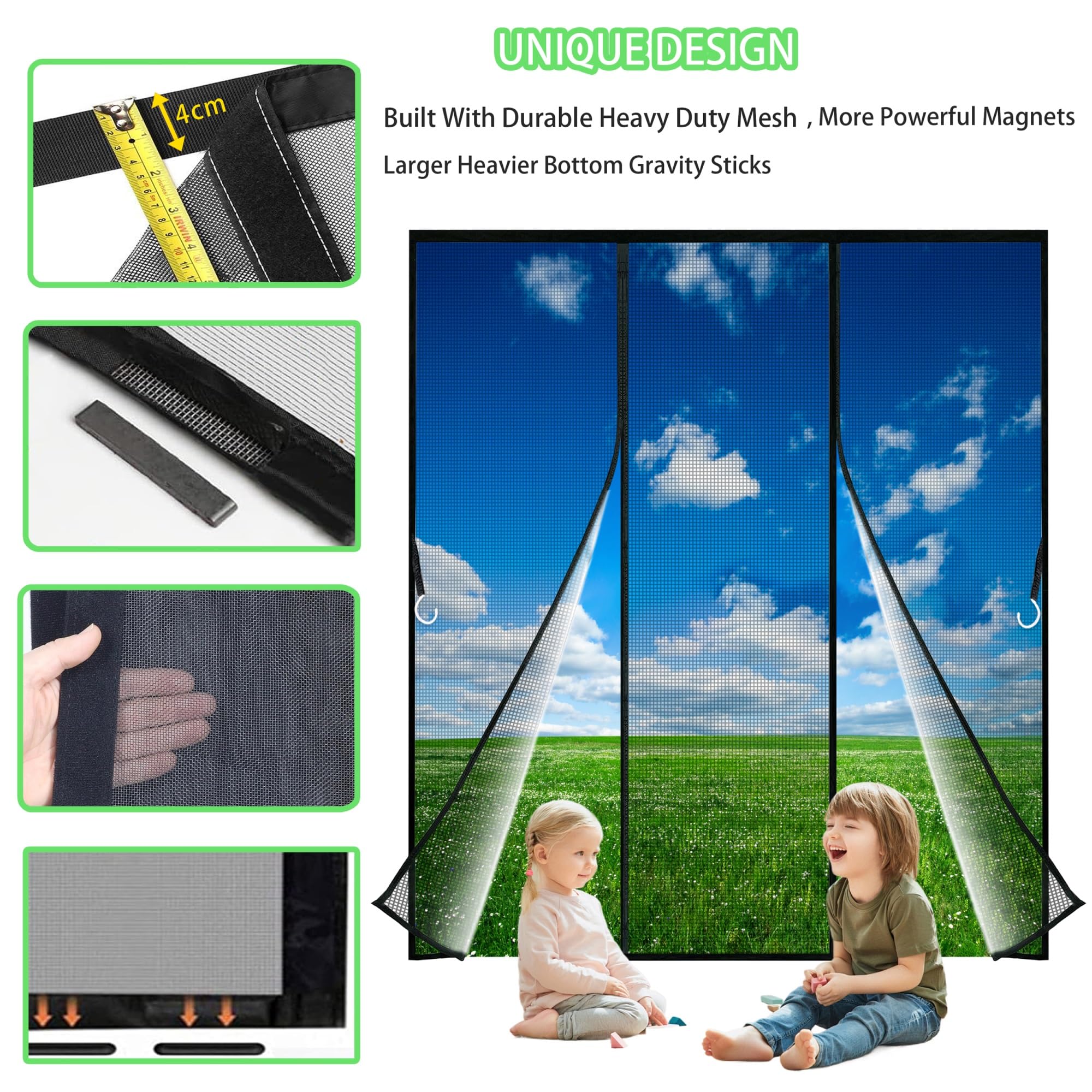Zanzariera Magnetica 380x240 Cm – Doppia Porta A Chiusura Automatica, Traspirante E Resistente, Per Balcone E Soggiorno