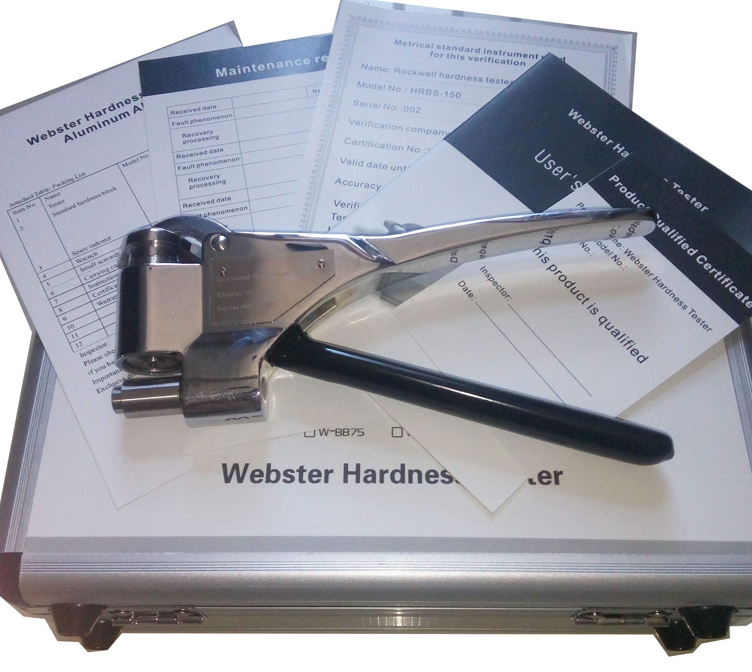 W-20B Webster Hardness Tester Durometer for Aluminum Alloy 25-110 HRE 58-131HV Thickness 0.4-8