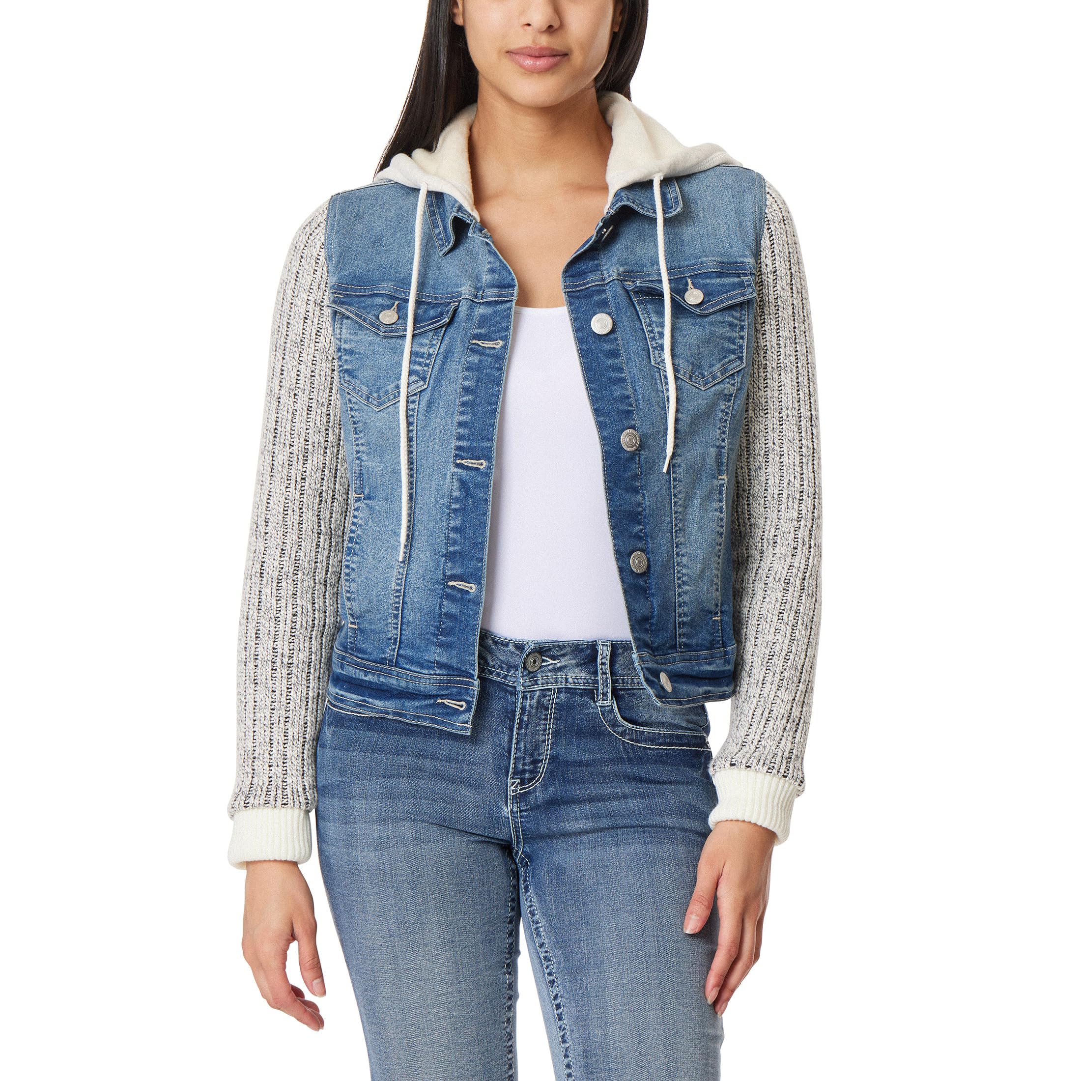 WallFlower Women's Dreamer Denim Jackets Juniors (Standard and Plus)