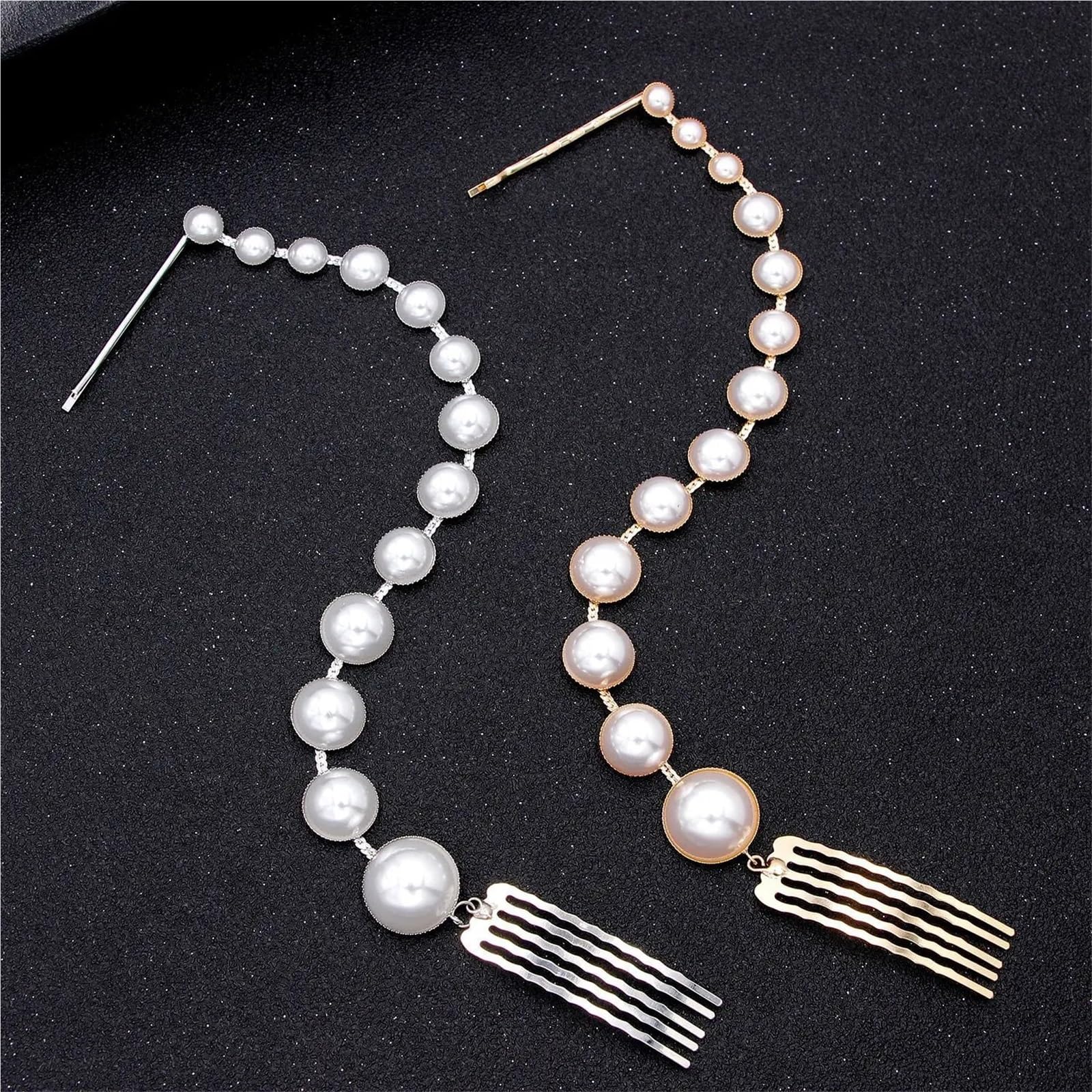 Perle for capelli da sposa, gioielli, ciondoli, pettini for in cristallo, forcine for feste donna, accessori for per Capelli da Sposa(Gold)